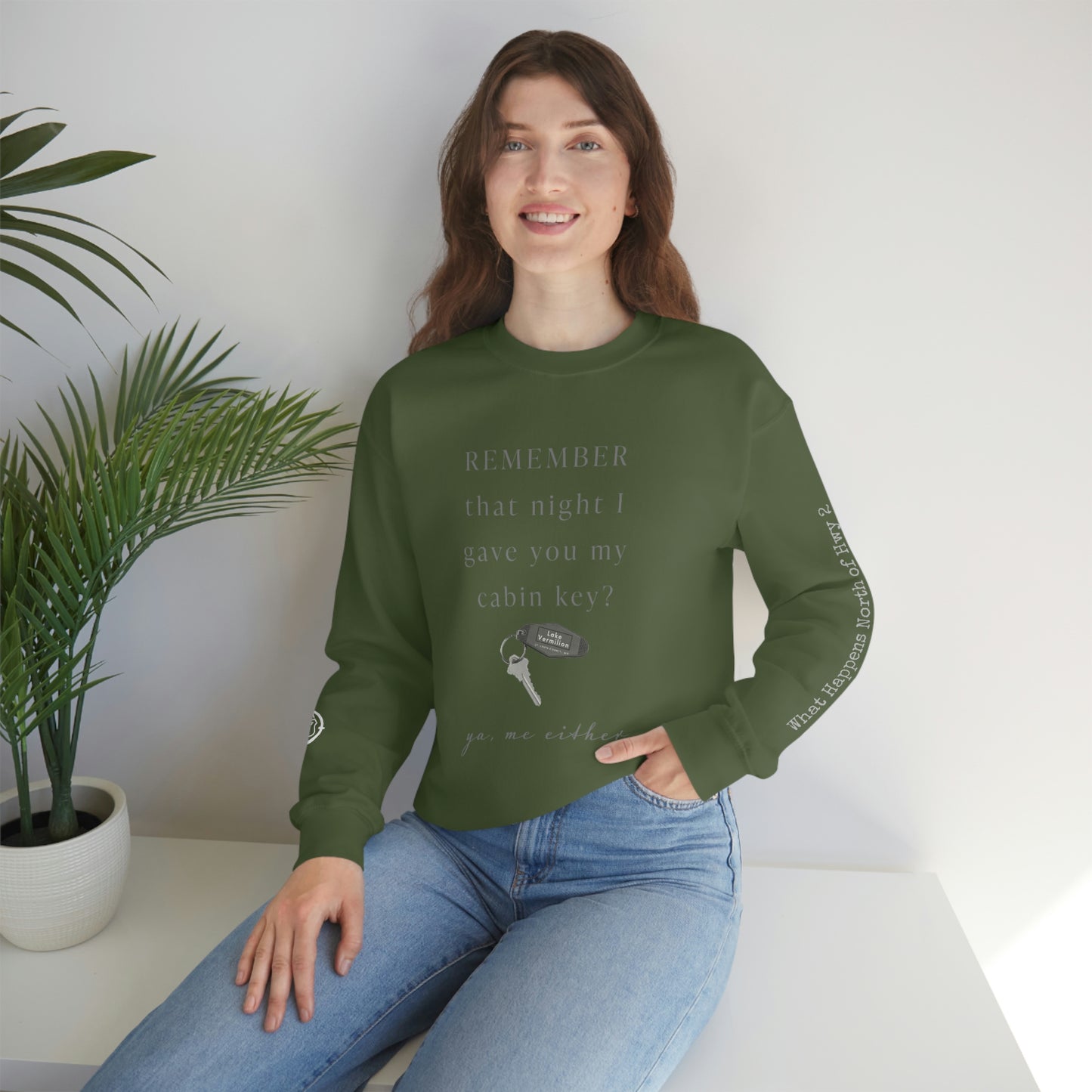Remember That Night - Cabin Key - Lake Vermilion - North of Hwy 2 - Unisex Heavy Blend™ Crewneck Sweatshirt