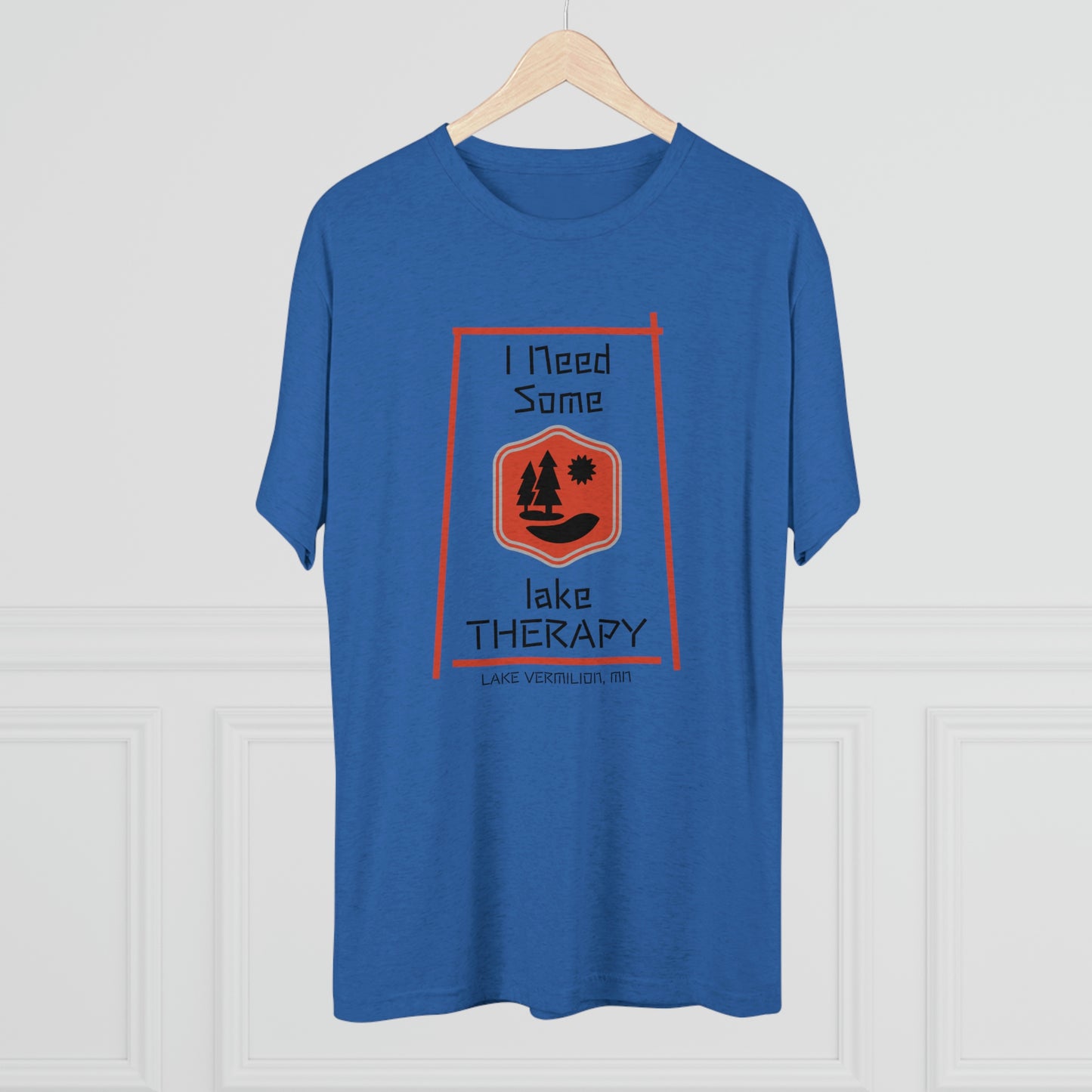 Lake Therapy - Red Accents - Lake Vermilion - Unisex Tri-Blend Crew Tee