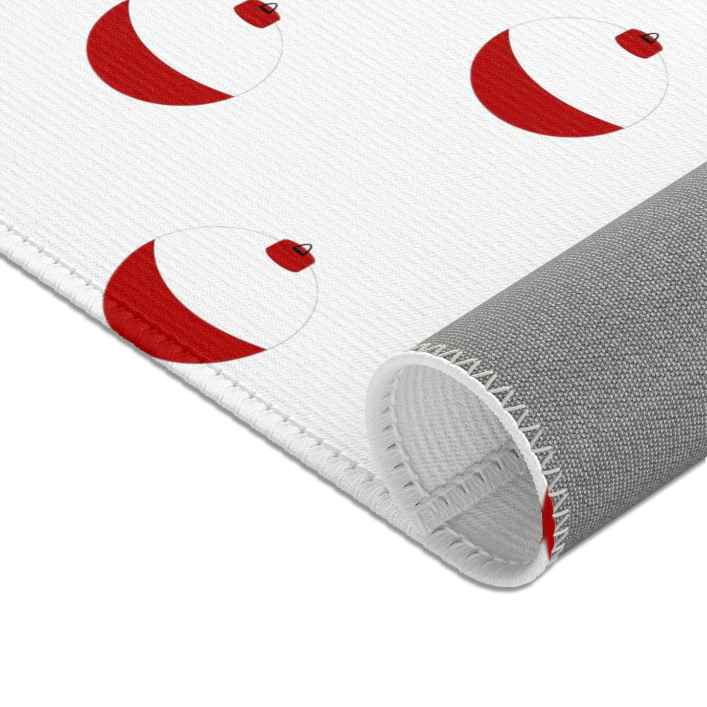 Traditional Red & White Bobber - Pattern - Area Rugs