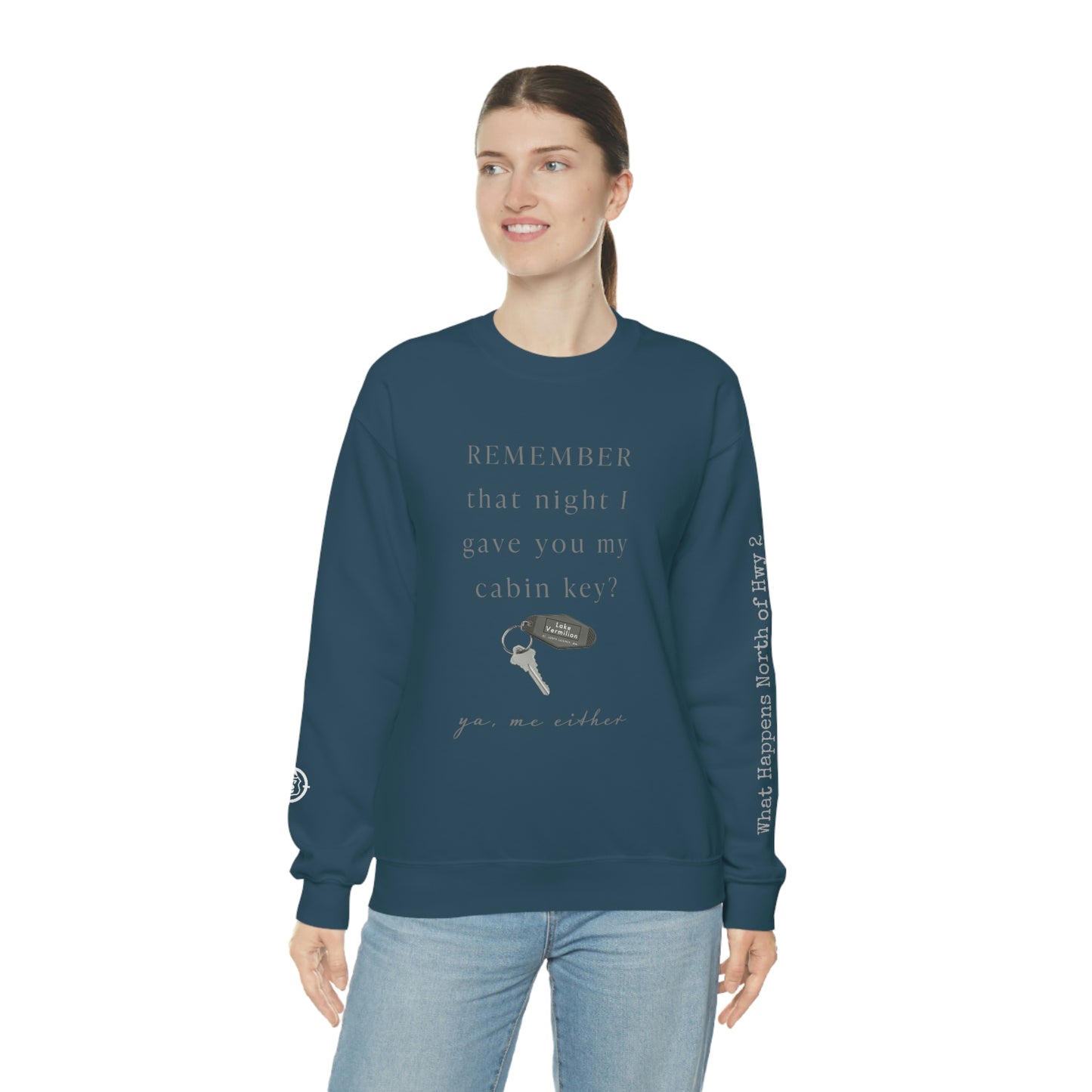 Remember That Night - Cabin Key - Lake Vermilion - North of Hwy 2 - Unisex Heavy Blend™ Crewneck Sweatshirt