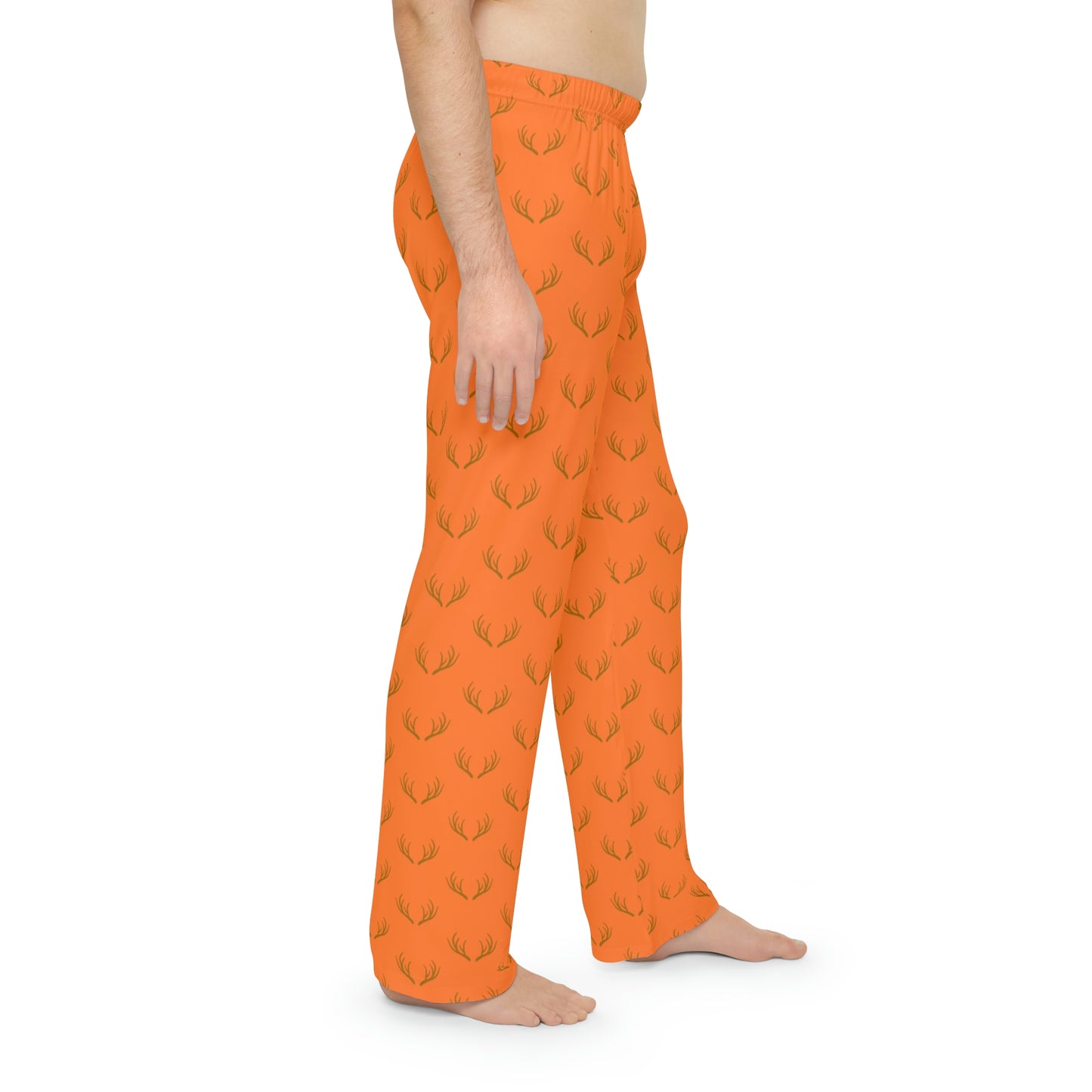 Antlers - Hunting Theme - Men's Pajama Pants - Orange