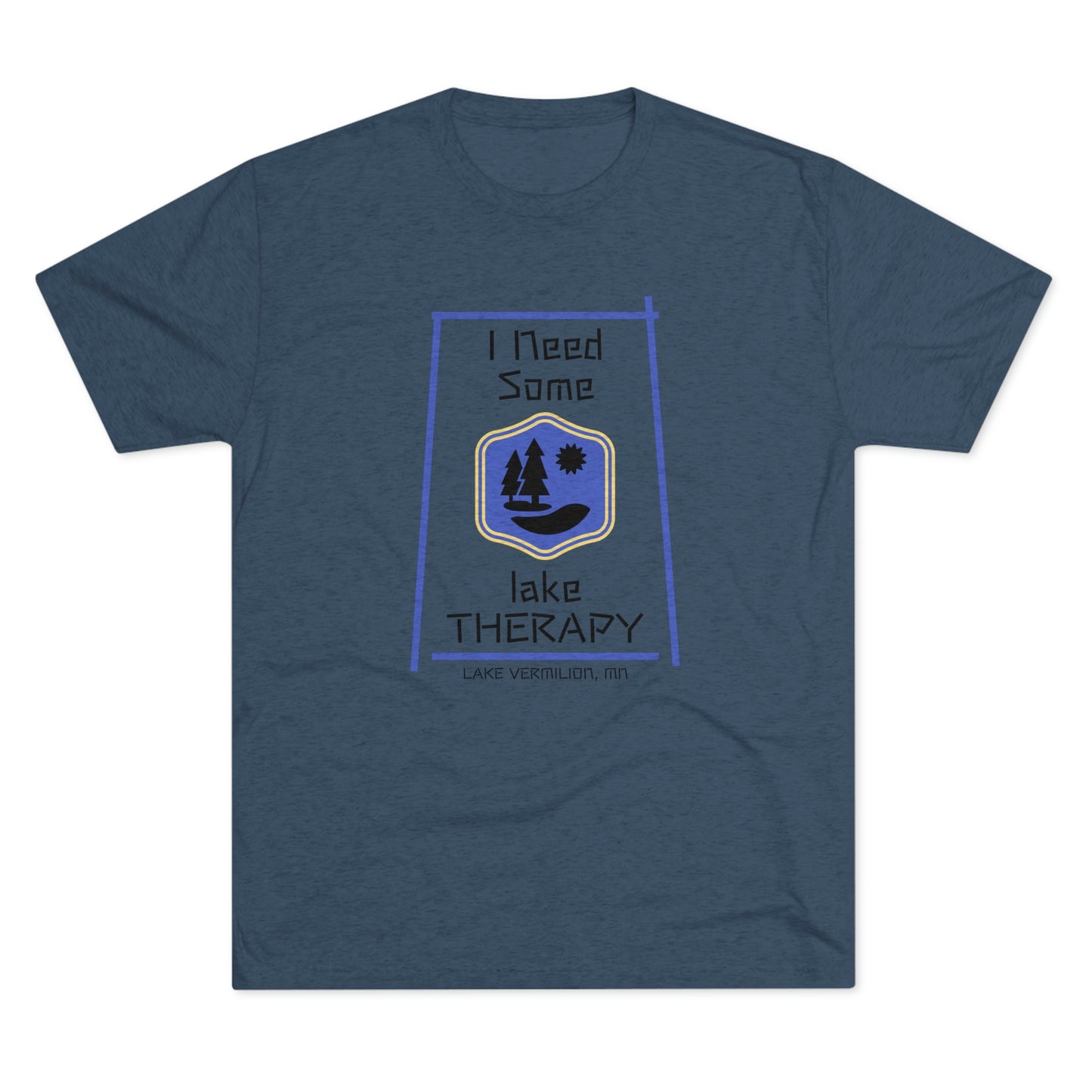 Lake Therapy - Blue Accents - Lake Vermilion - Unisex Tri-Blend Crew Tee