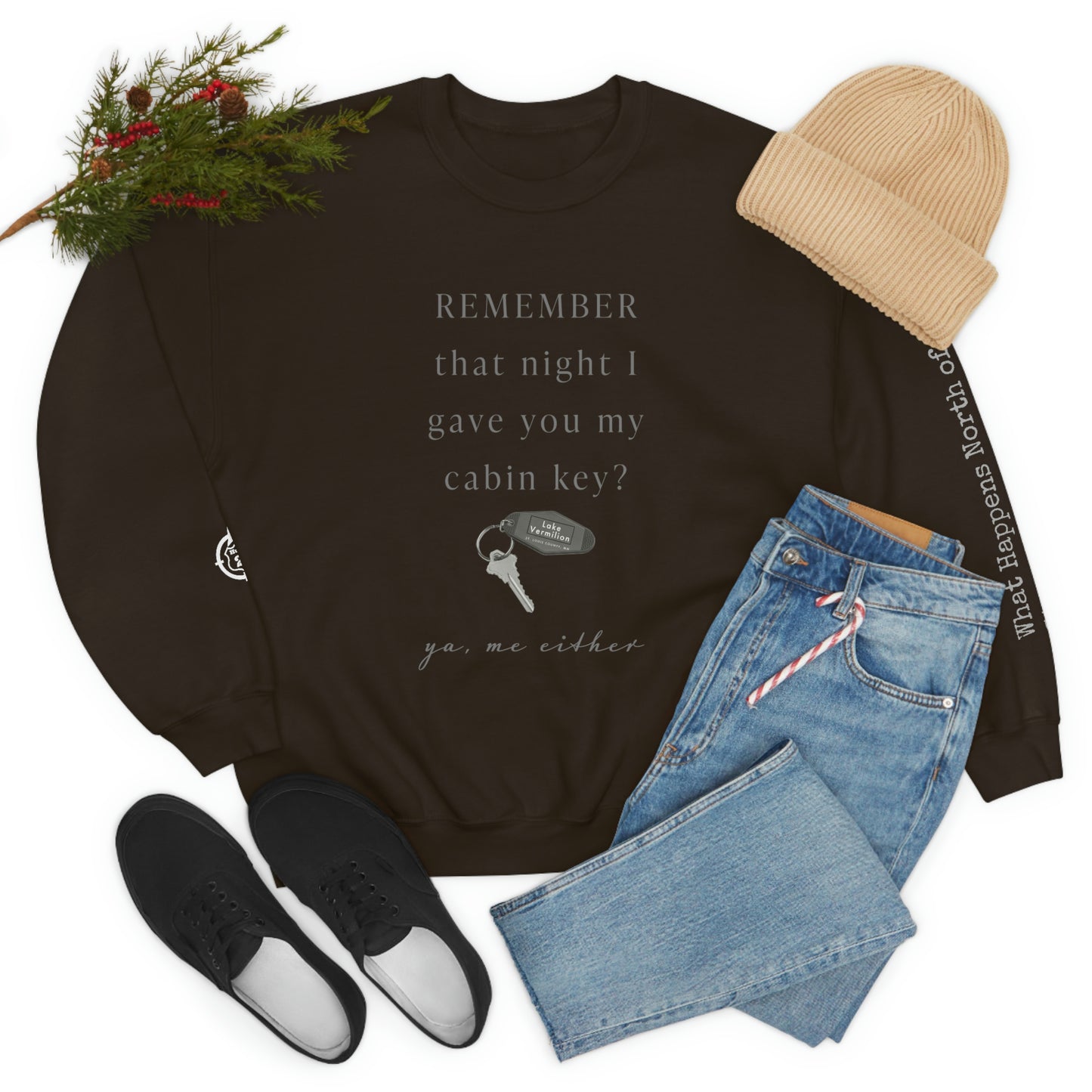 Remember That Night - Cabin Key - Lake Vermilion - North of Hwy 2 - Unisex Heavy Blend™ Crewneck Sweatshirt