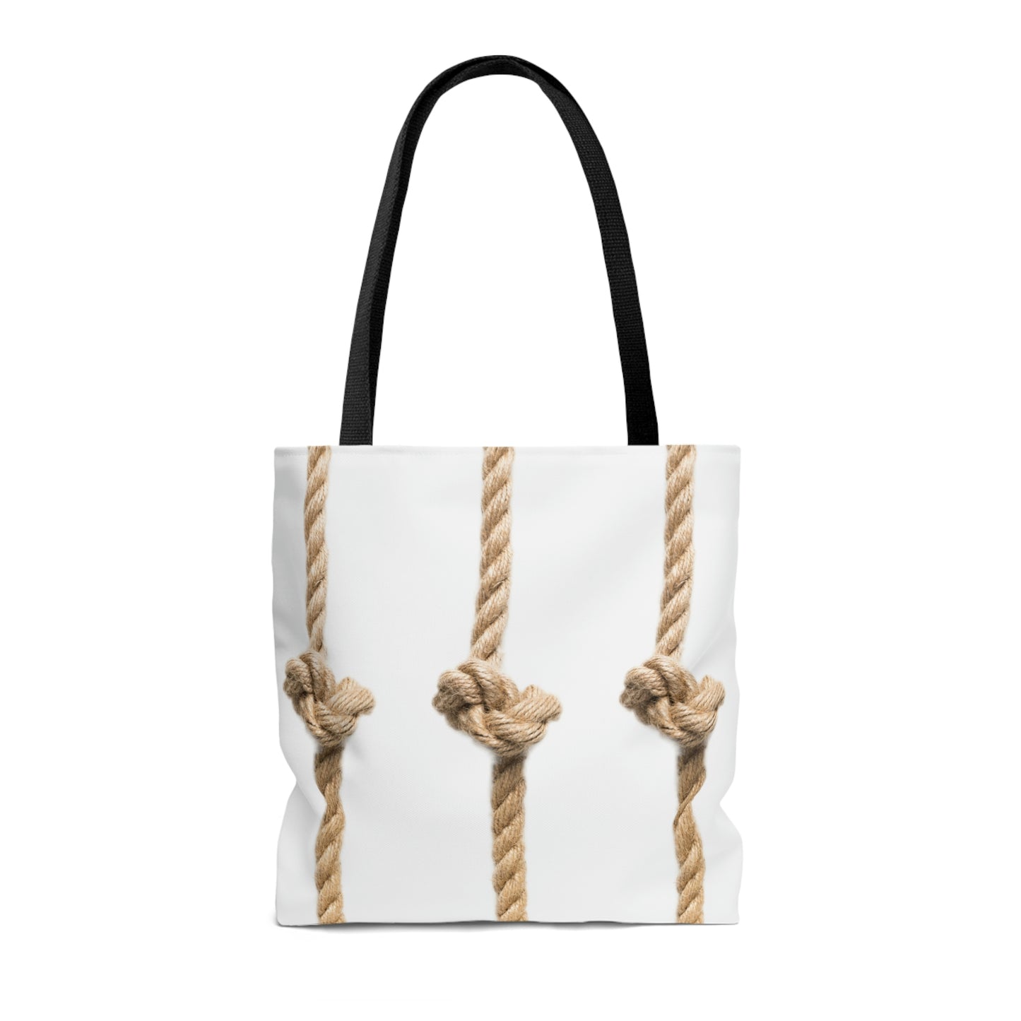 Rope Decor Boat / Beach Bag - White AOP Tote Bag