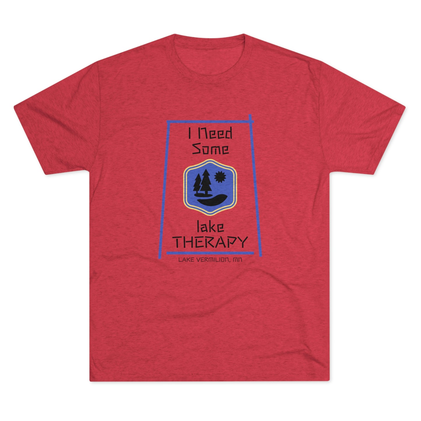 Lake Therapy - Blue Accents - Lake Vermilion - Unisex Tri-Blend Crew Tee