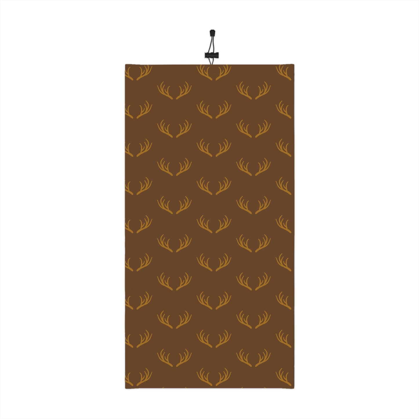 Cool Weather - Antler - Pattern - Fishing / Snowmobiling / Hunting Winter Neck Gaiter With Drawstring - Brown