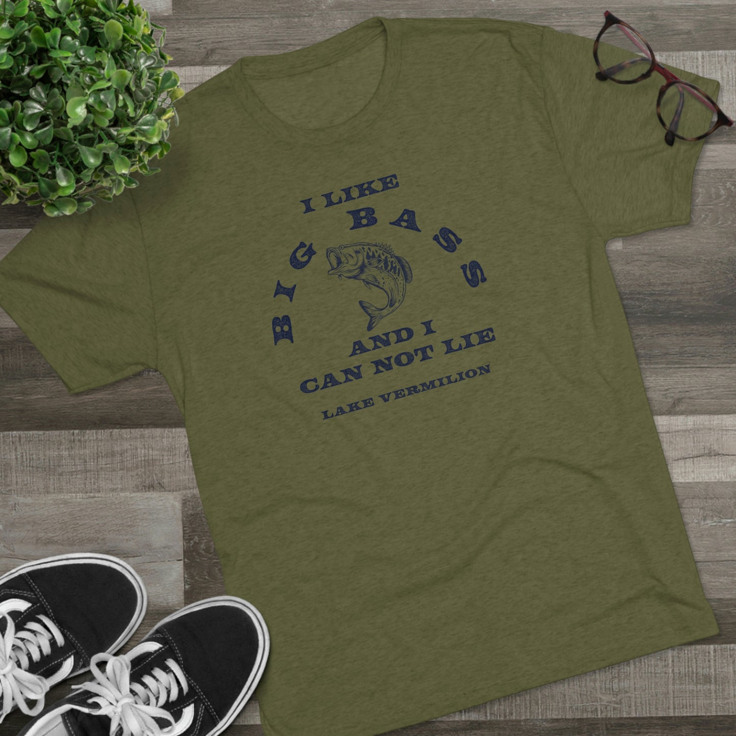Big Bass - Lake Vermilion - Unisex Tri-Blend Crew Tee