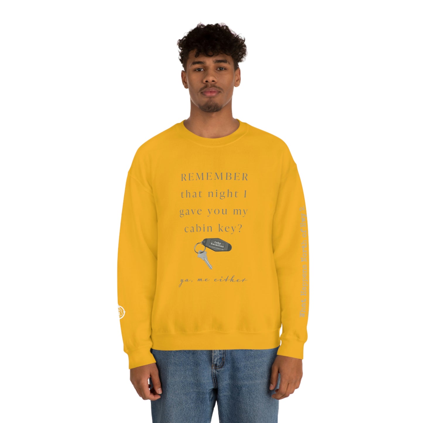 Remember That Night - Cabin Key - Lake Vermilion - North of Hwy 2 - Unisex Heavy Blend™ Crewneck Sweatshirt
