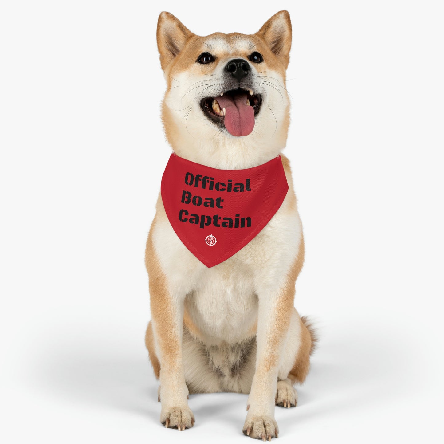 Official Boat Captain - Lake / Fishing / Cabin - Pet Bandana Collar - Dark Red