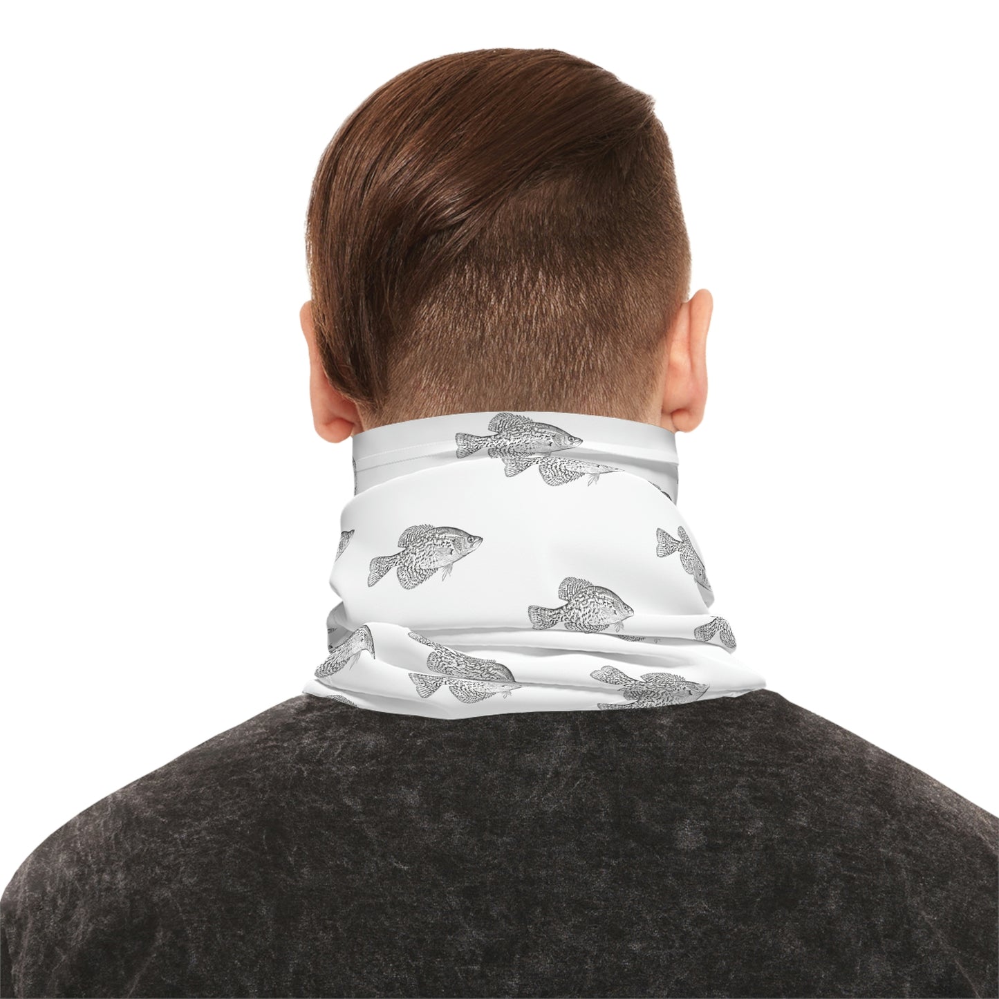 Summer Weather - Crappie - Pattern - Fishing / Boating Lightweight Neck Gaiter - White