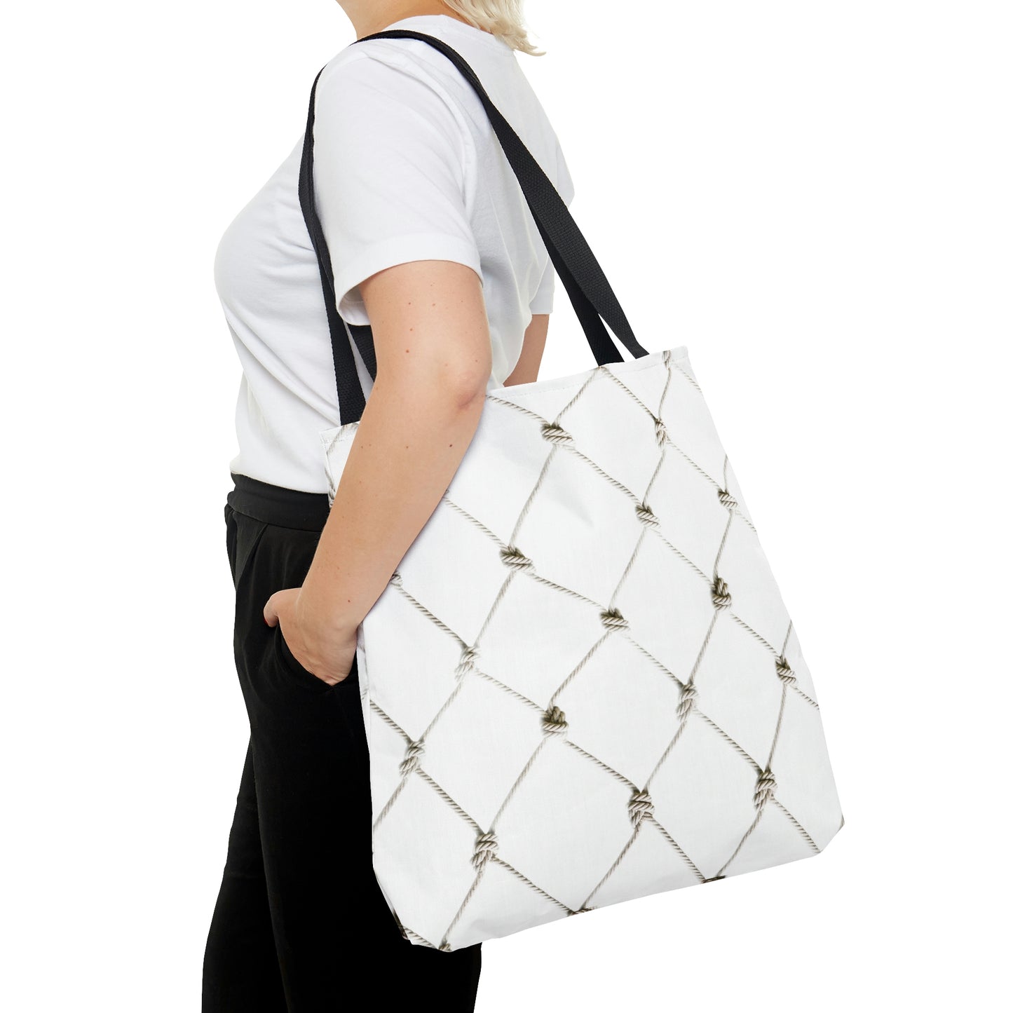 Fishing Theme Boat / Beach Bag - Net - White AOP Tote Bag