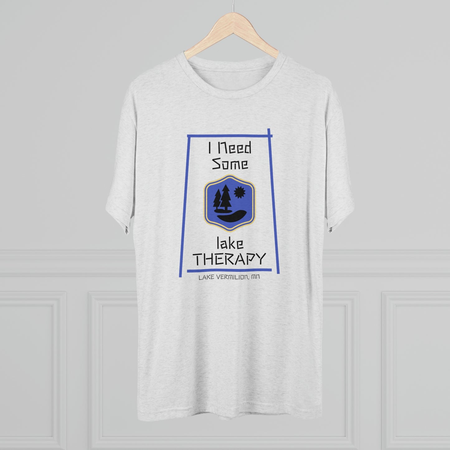 Lake Therapy - Blue Accents - Lake Vermilion - Unisex Tri-Blend Crew Tee