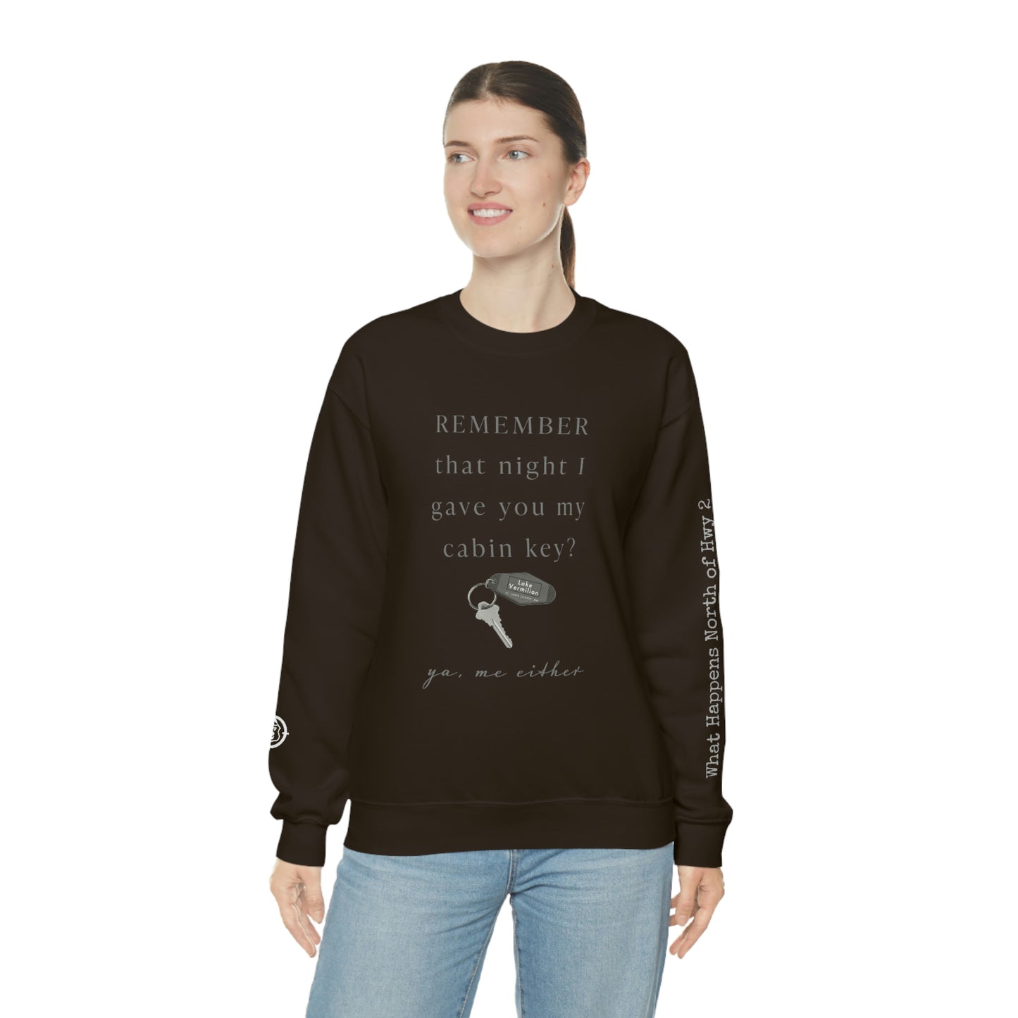 Remember That Night - Cabin Key - Lake Vermilion - North of Hwy 2 - Unisex Heavy Blend™ Crewneck Sweatshirt