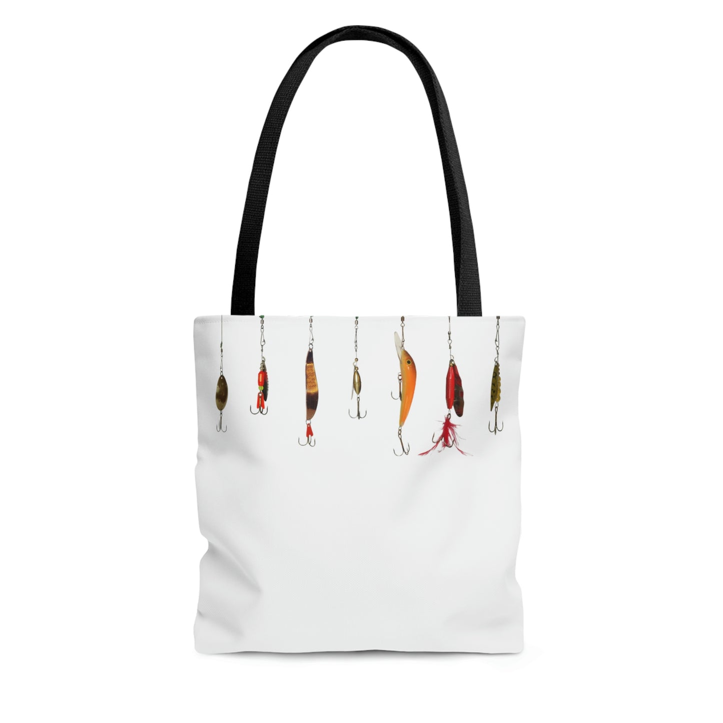 Fishing Theme Boat / Beach Bag - Lures - White AOP Tote Bag