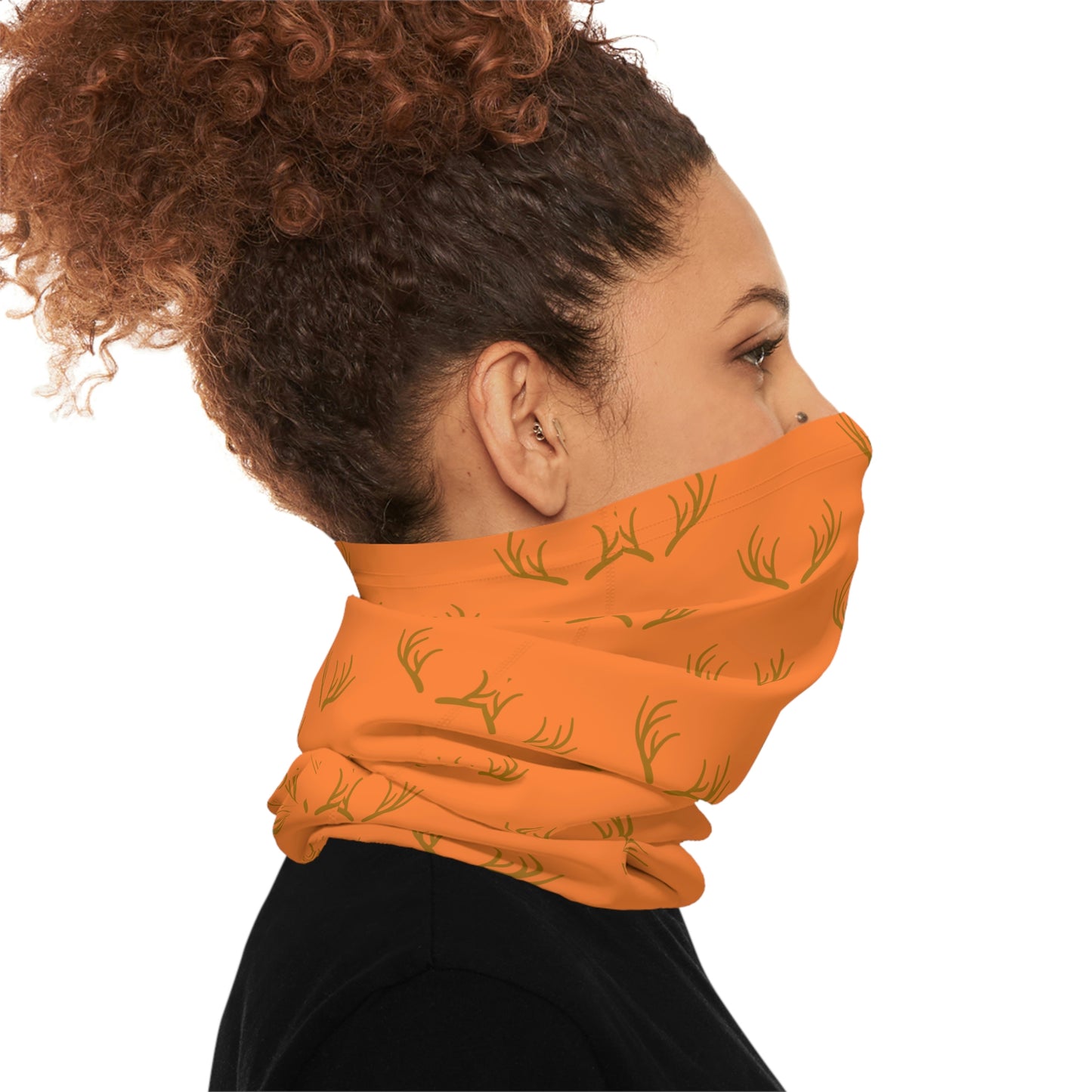 Summer / Fall Weather - Antler Pattern - Fishing / Boating / Hunting Lightweight Neck Gaiter - Orange