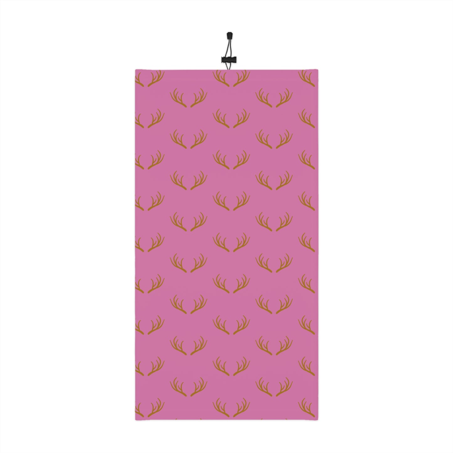 Cool Weather - Antler - Pattern - Fishing / Snowmobiling / Hunting Winter Neck Gaiter With Drawstring - Pink