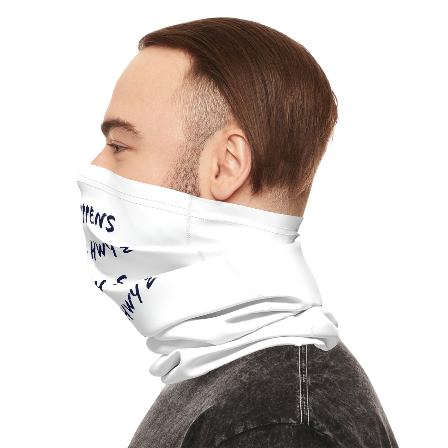 Summer Weather - North of Hwy 2- Fishing / Boating Lightweight Neck Gaiter - White
