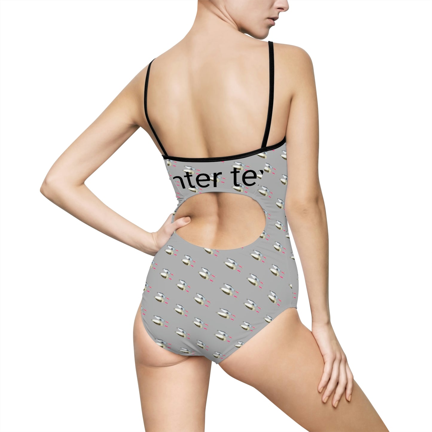 Take Me Fishin' - Fishing Lure - Light Grey - Women's One-piece Swimsuit