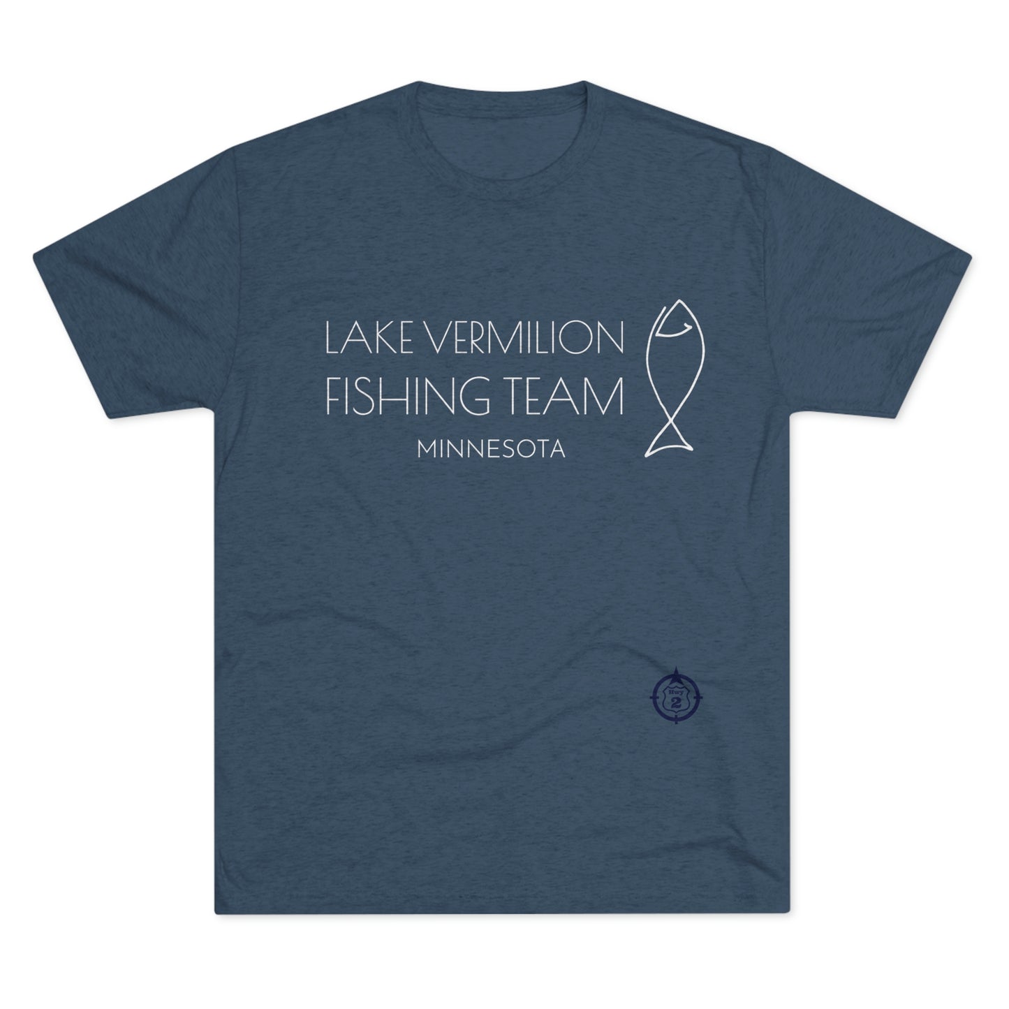 Lake Vermilion - Fishing Team - White Graphic - Unisex Tri-Blend Crew Tee