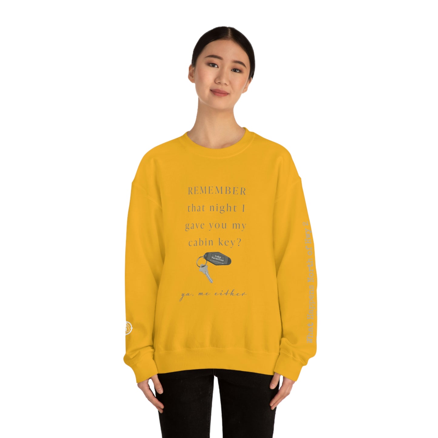 Remember That Night - Cabin Key - Lake Vermilion - North of Hwy 2 - Unisex Heavy Blend™ Crewneck Sweatshirt