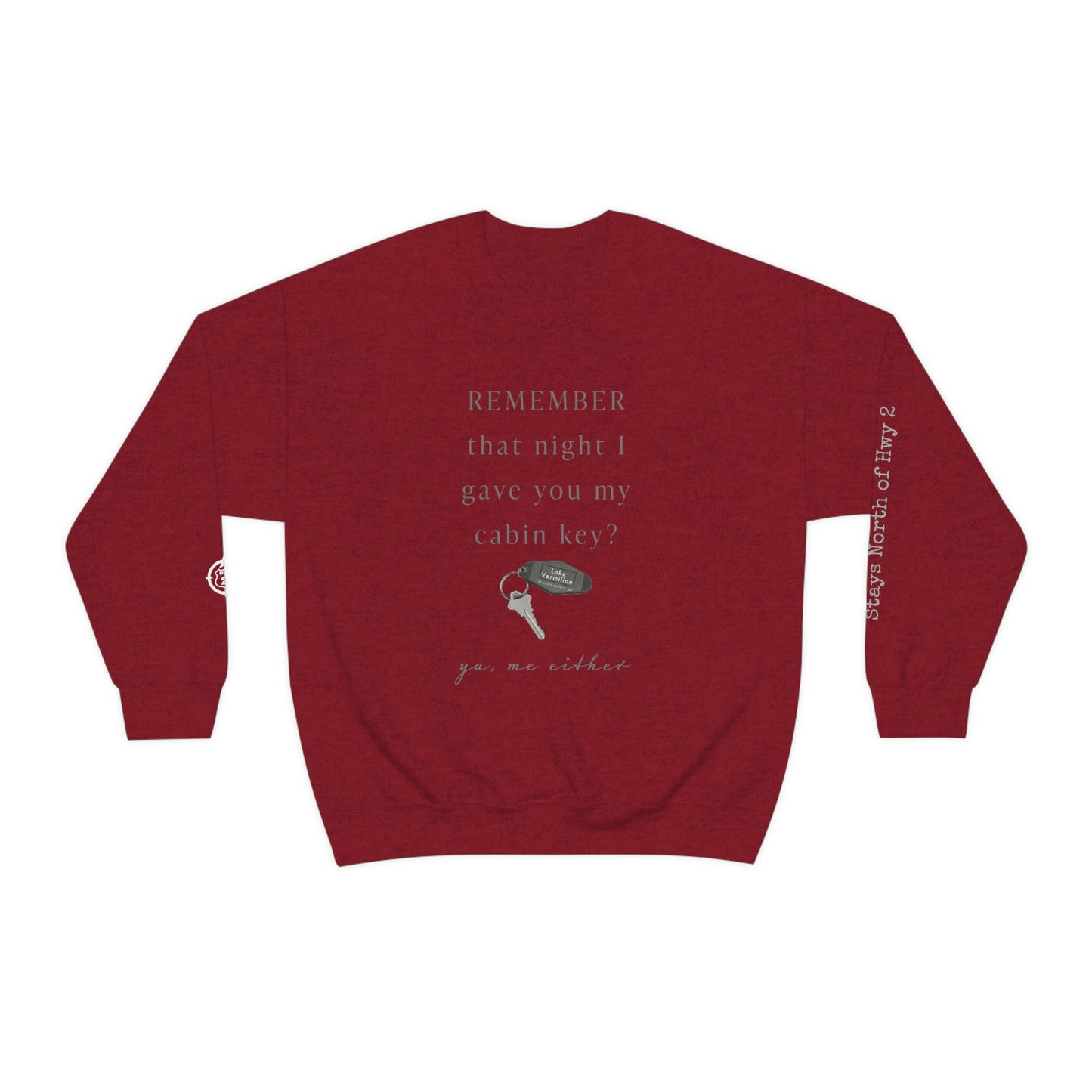 Remember That Night - Cabin Key - Lake Vermilion - North of Hwy 2 - Unisex Heavy Blend™ Crewneck Sweatshirt