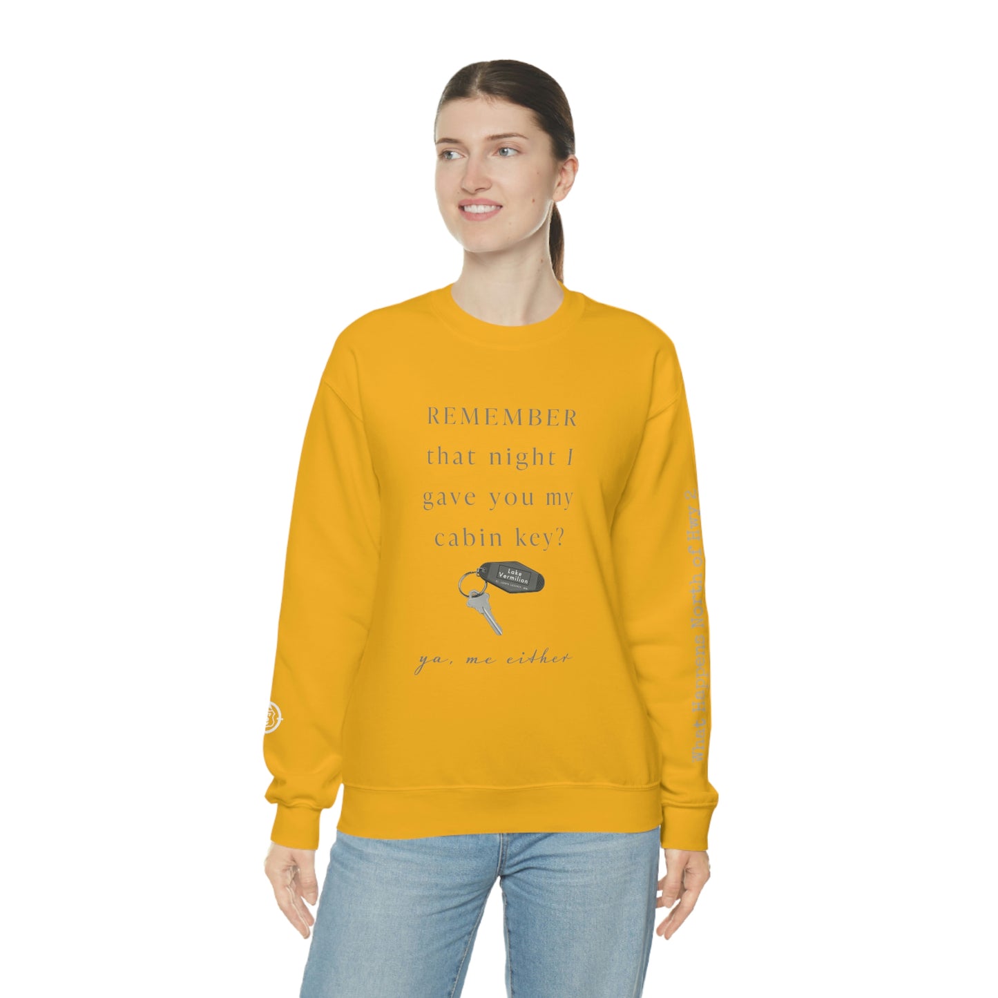 Remember That Night - Cabin Key - Lake Vermilion - North of Hwy 2 - Unisex Heavy Blend™ Crewneck Sweatshirt