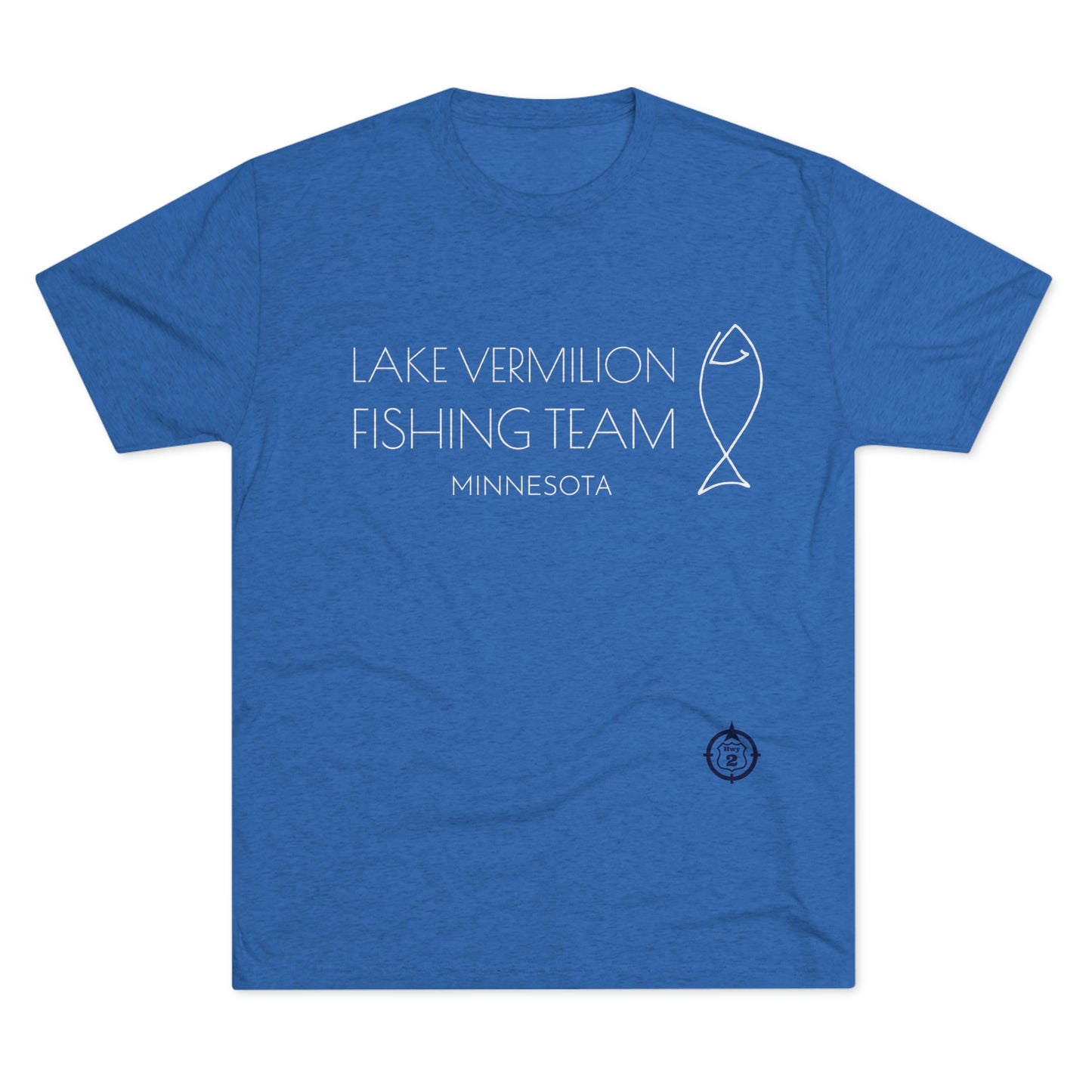 Lake Vermilion - Fishing Team - White Graphic - Unisex Tri-Blend Crew Tee