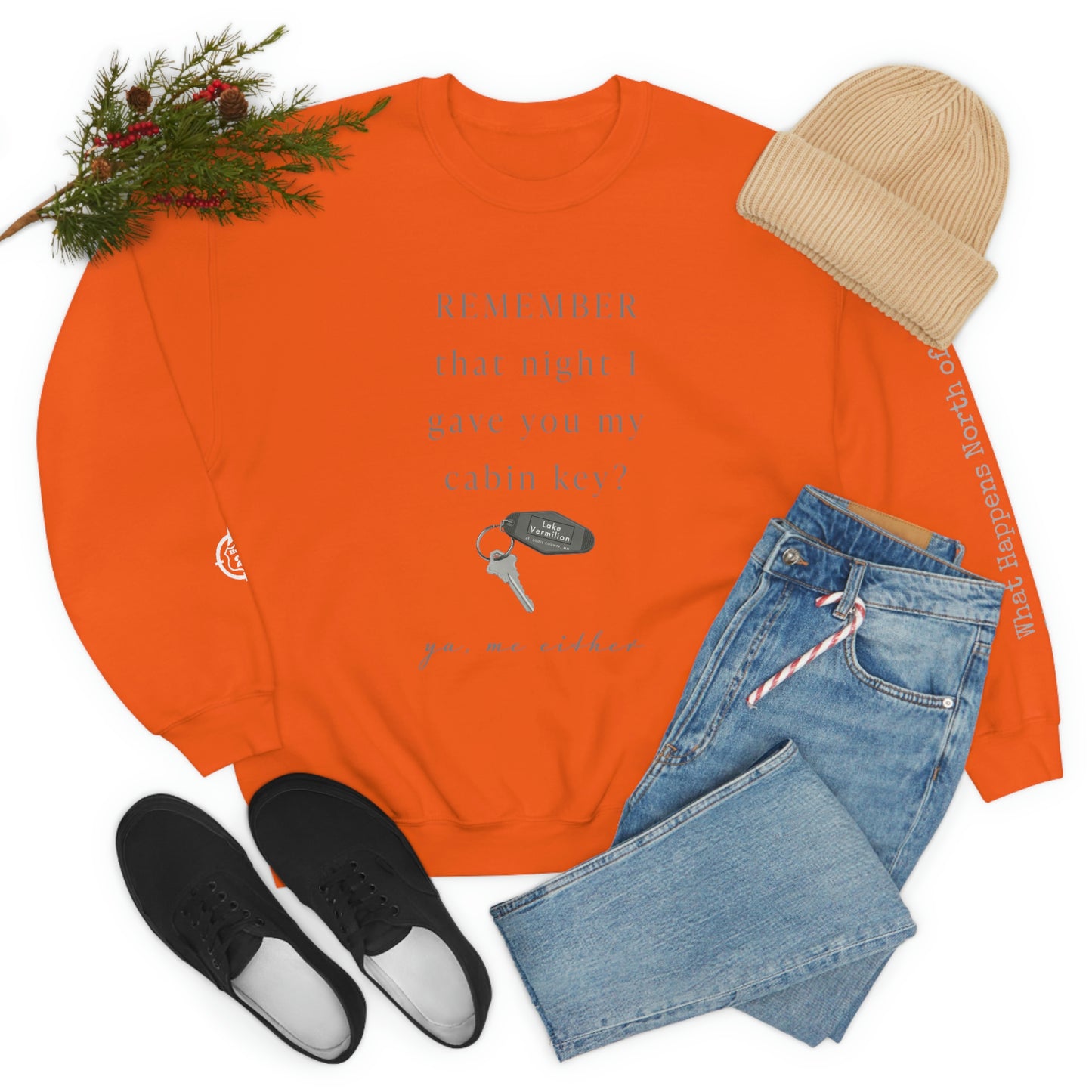 Remember That Night - Cabin Key - Lake Vermilion - North of Hwy 2 - Unisex Heavy Blend™ Crewneck Sweatshirt