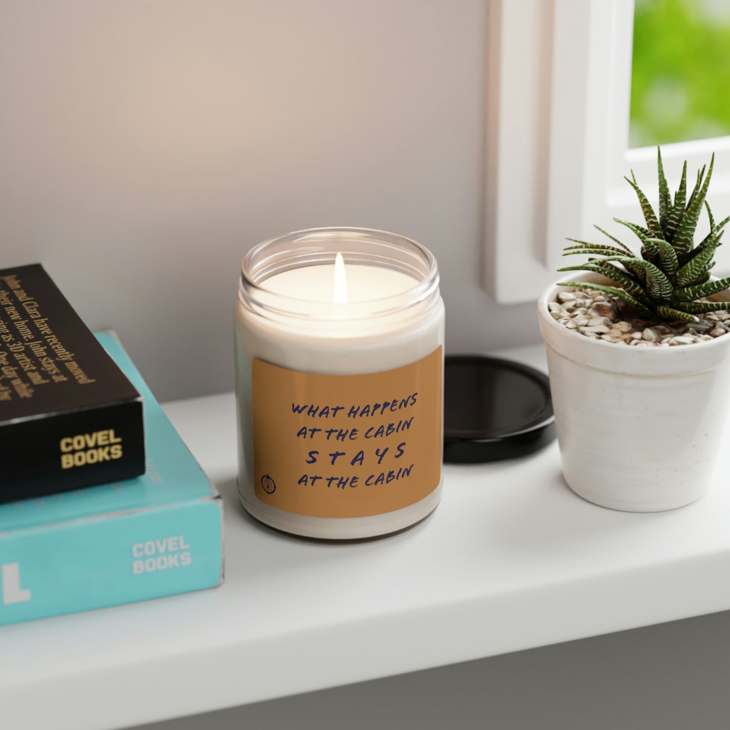 What Happens At The Cabin - Tan/Brown - Scented Soy Candle, 9oz
