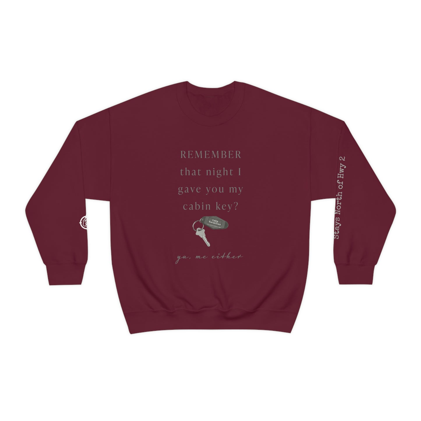 Remember That Night - Cabin Key - Lake Vermilion - North of Hwy 2 - Unisex Heavy Blend™ Crewneck Sweatshirt