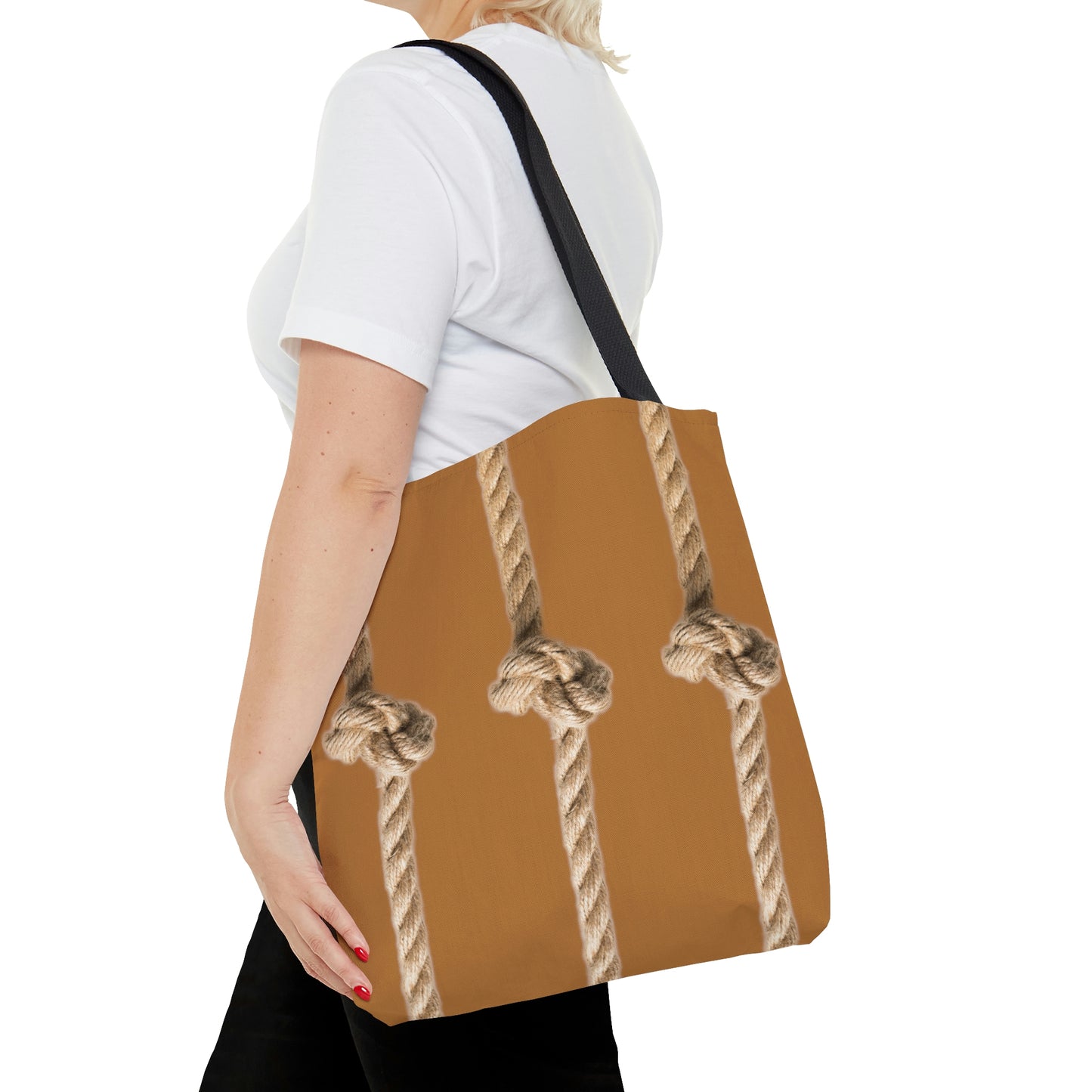 Rope Decor Boat / Beach Bag - Brown AOP Tote Bag