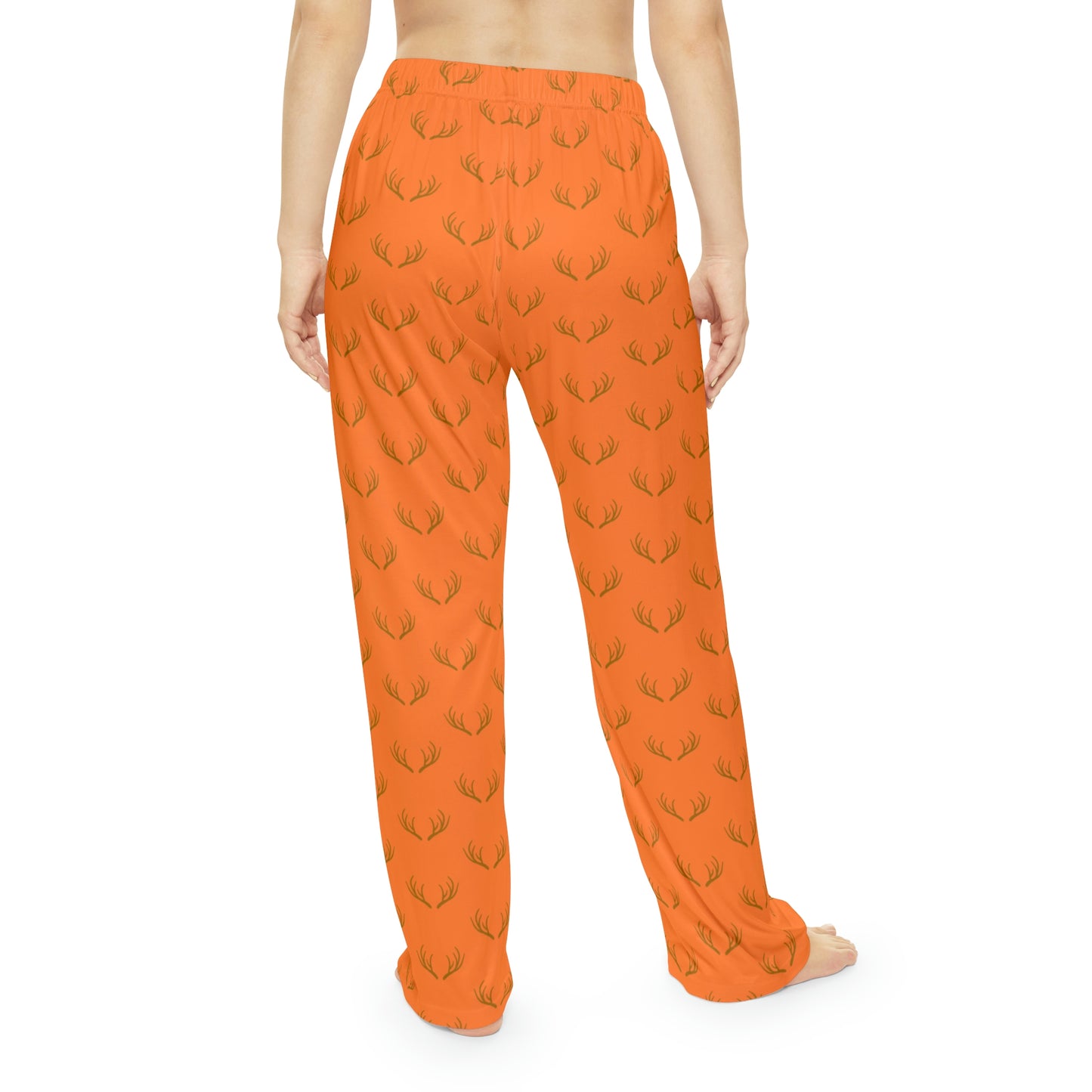 Antlers - Hunting Theme - Bait - Women's Pajama Pants - Orange