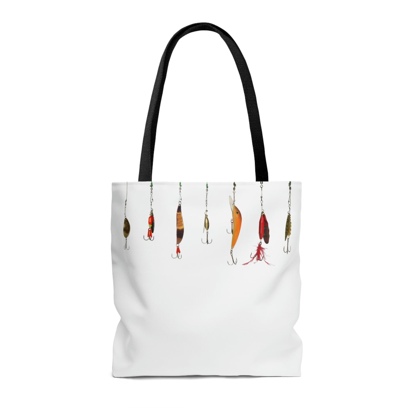 Fishing Theme Boat / Beach Bag - Lures - White AOP Tote Bag