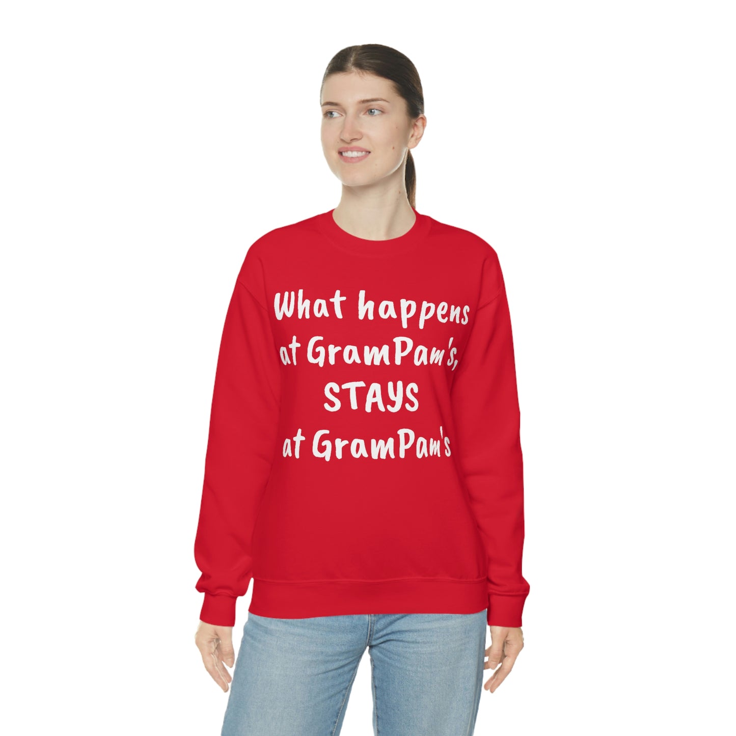 What happens at GramPam's, STAYS at GramPam's - Unisex Heavy Blend™ Crewneck Sweatshirt