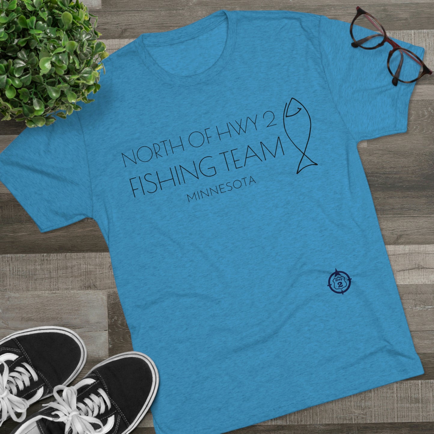 North of Hwy 2 - Fishing Team - Unisex Tri-Blend Crew Tee