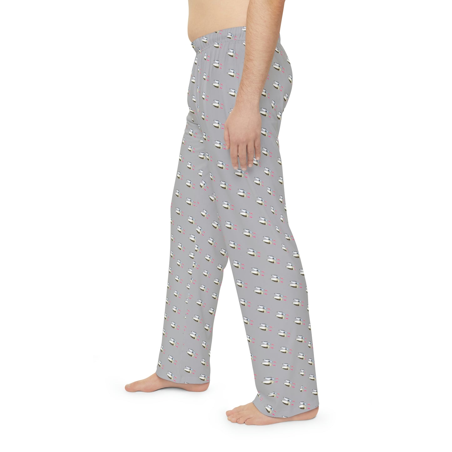 Fishing Lure - Fishing Theme - Bait - Men's Pajama Pants - Light Grey