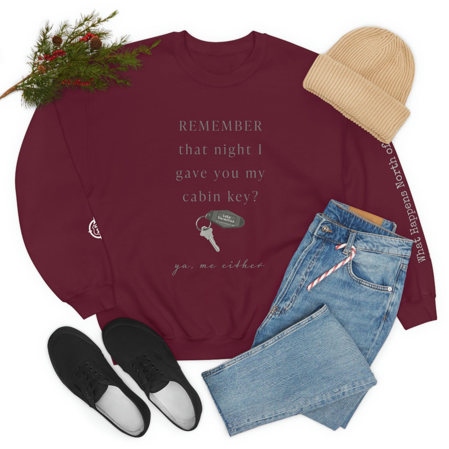 Remember That Night - Cabin Key - Lake Vermilion - North of Hwy 2 - Unisex Heavy Blend™ Crewneck Sweatshirt