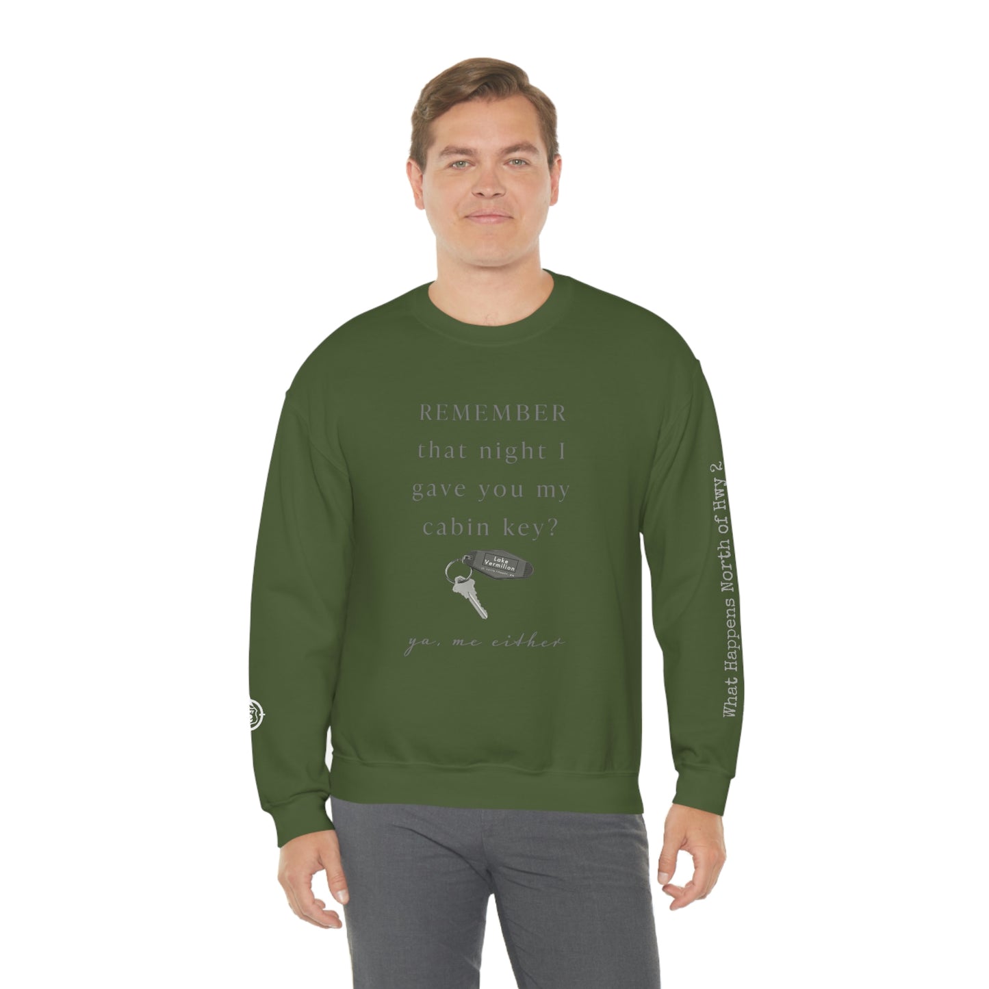 Remember That Night - Cabin Key - Lake Vermilion - North of Hwy 2 - Unisex Heavy Blend™ Crewneck Sweatshirt