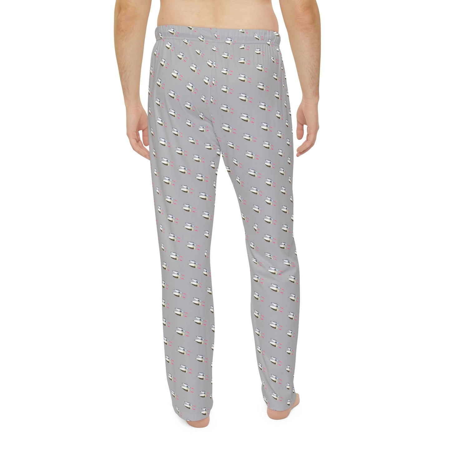 Fishing Lure - Fishing Theme - Bait - Men's Pajama Pants - Light Grey