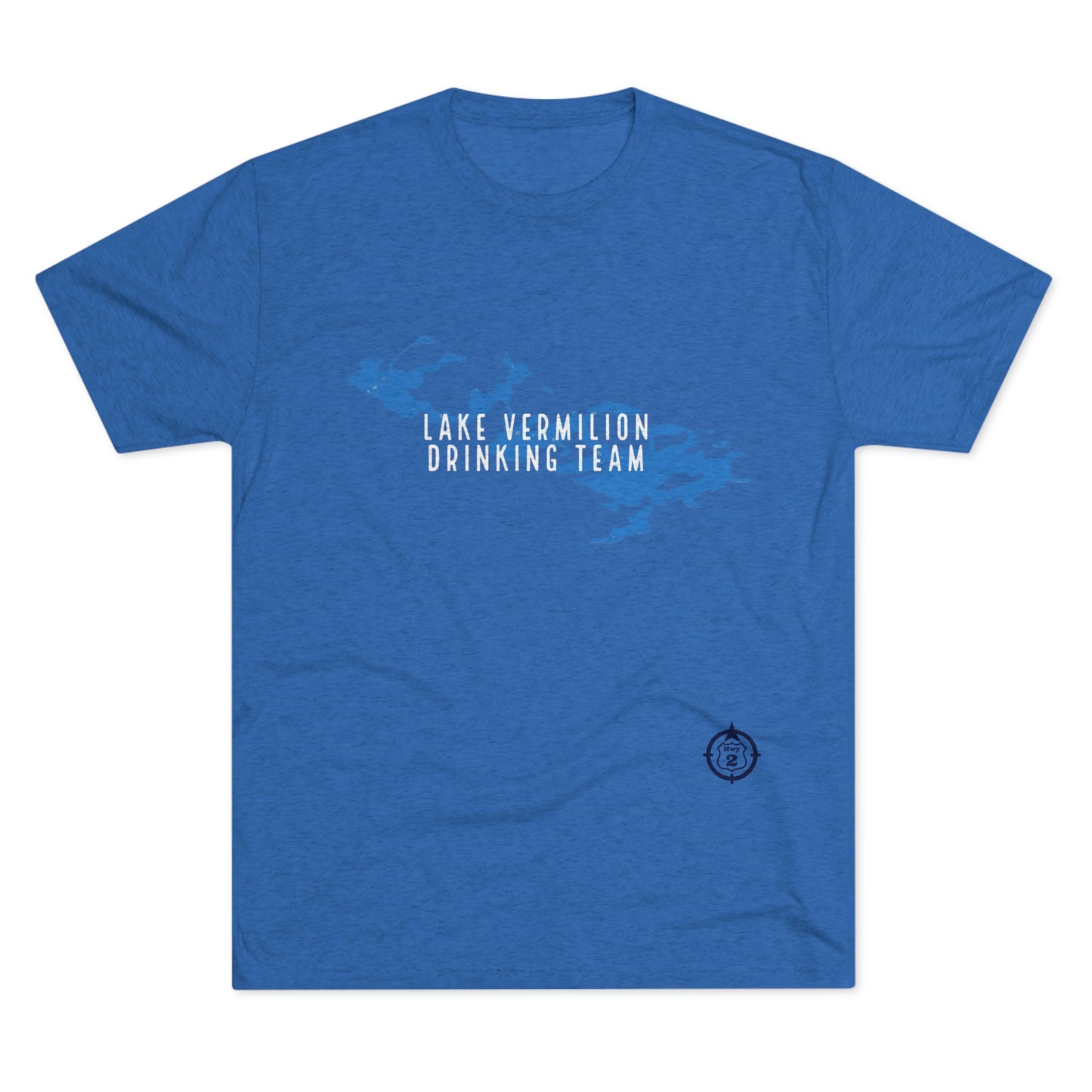 Lake Vermilion - Drinking Team - Lake Image - White Graphic - Unisex Tri-Blend Crew Tee