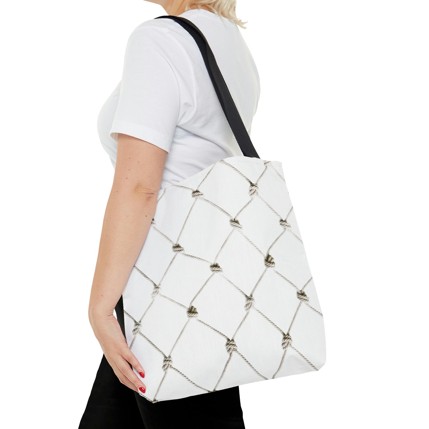 Fishing Theme Boat / Beach Bag - Net - White AOP Tote Bag