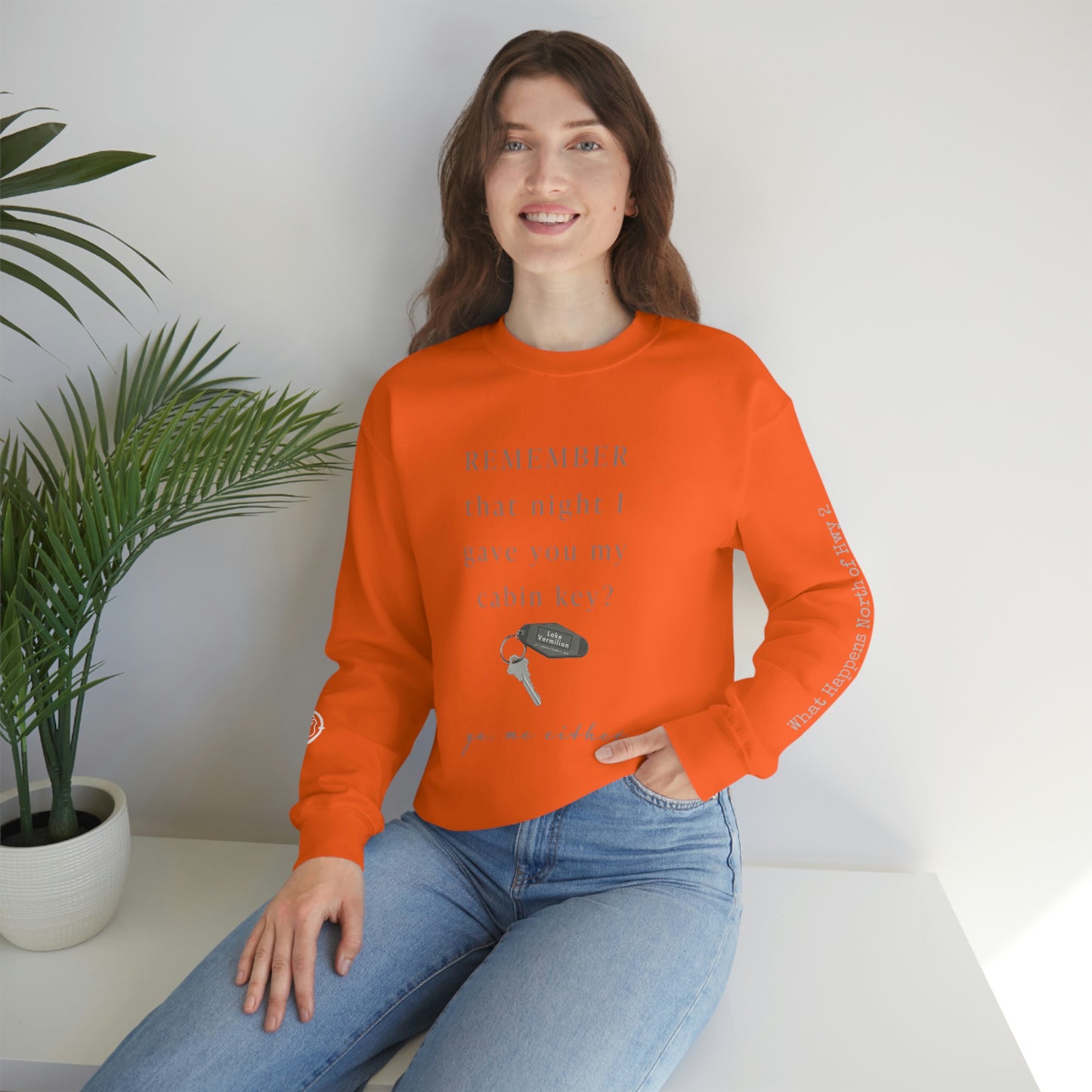 Remember That Night - Cabin Key - Lake Vermilion - North of Hwy 2 - Unisex Heavy Blend™ Crewneck Sweatshirt