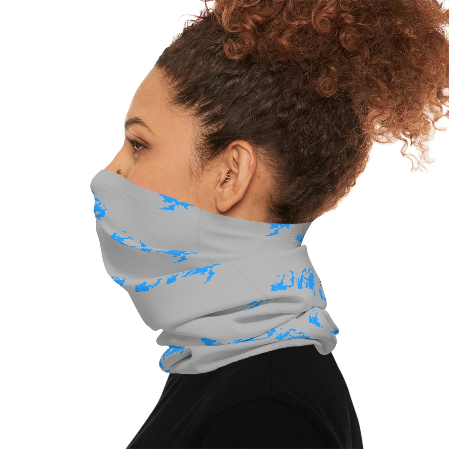 Summer Weather - Lake Vermilion - MN - Pattern - Fishing / Boating Lightweight Neck Gaiter - Grey