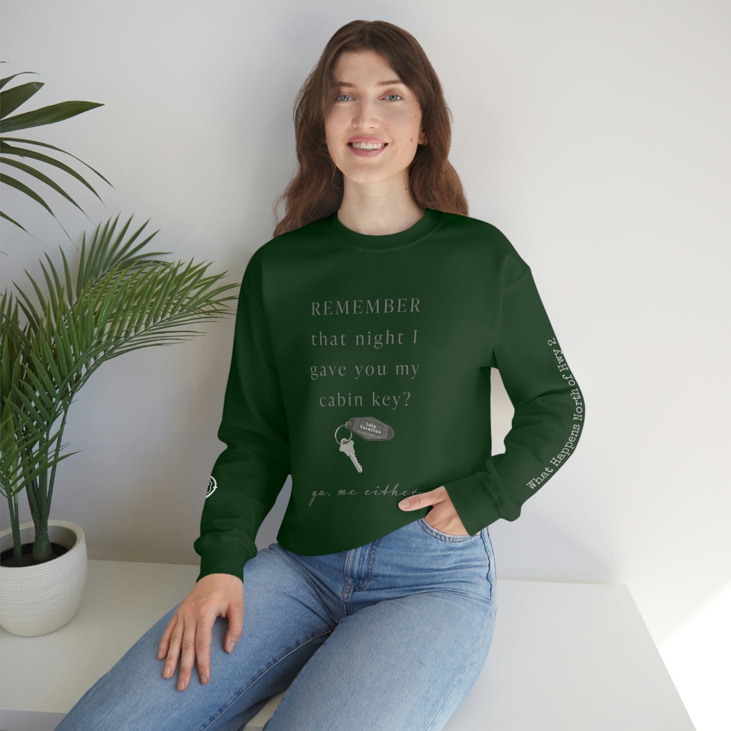 Remember That Night - Cabin Key - Lake Vermilion - North of Hwy 2 - Unisex Heavy Blend™ Crewneck Sweatshirt