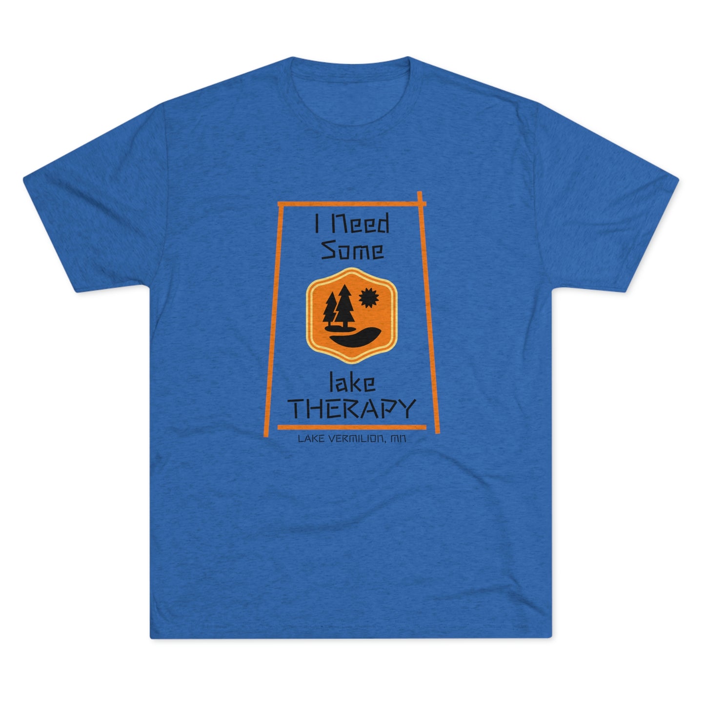 Lake Therapy - Orange Accents - Lake Vermilion - Unisex Tri-Blend Crew Tee