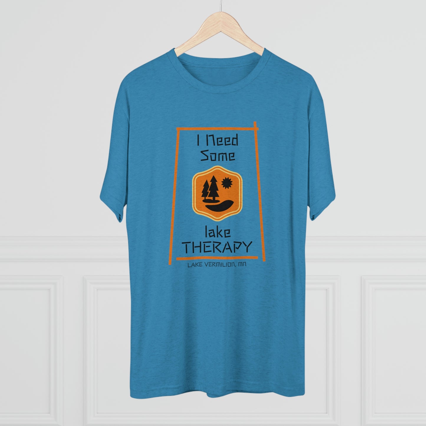 Lake Therapy - Orange Accents - Lake Vermilion - Unisex Tri-Blend Crew Tee