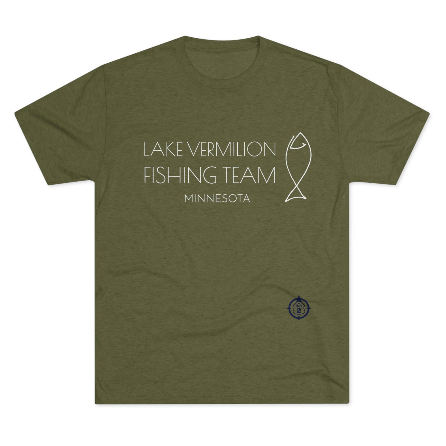 Lake Vermilion - Fishing Team - White Graphic - Unisex Tri-Blend Crew Tee