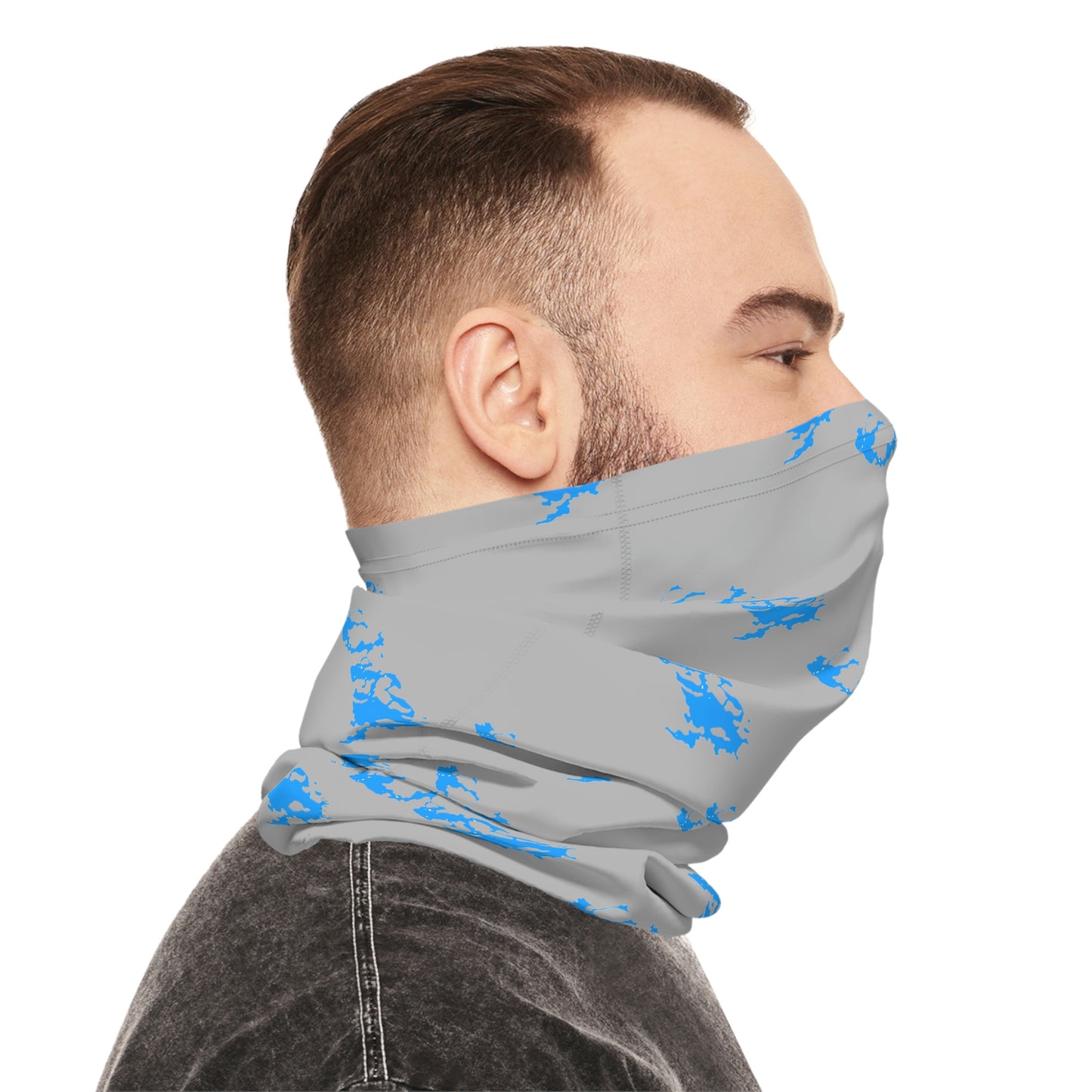 Summer Weather - Lake Vermilion - MN - Pattern - Fishing / Boating Lightweight Neck Gaiter - Grey