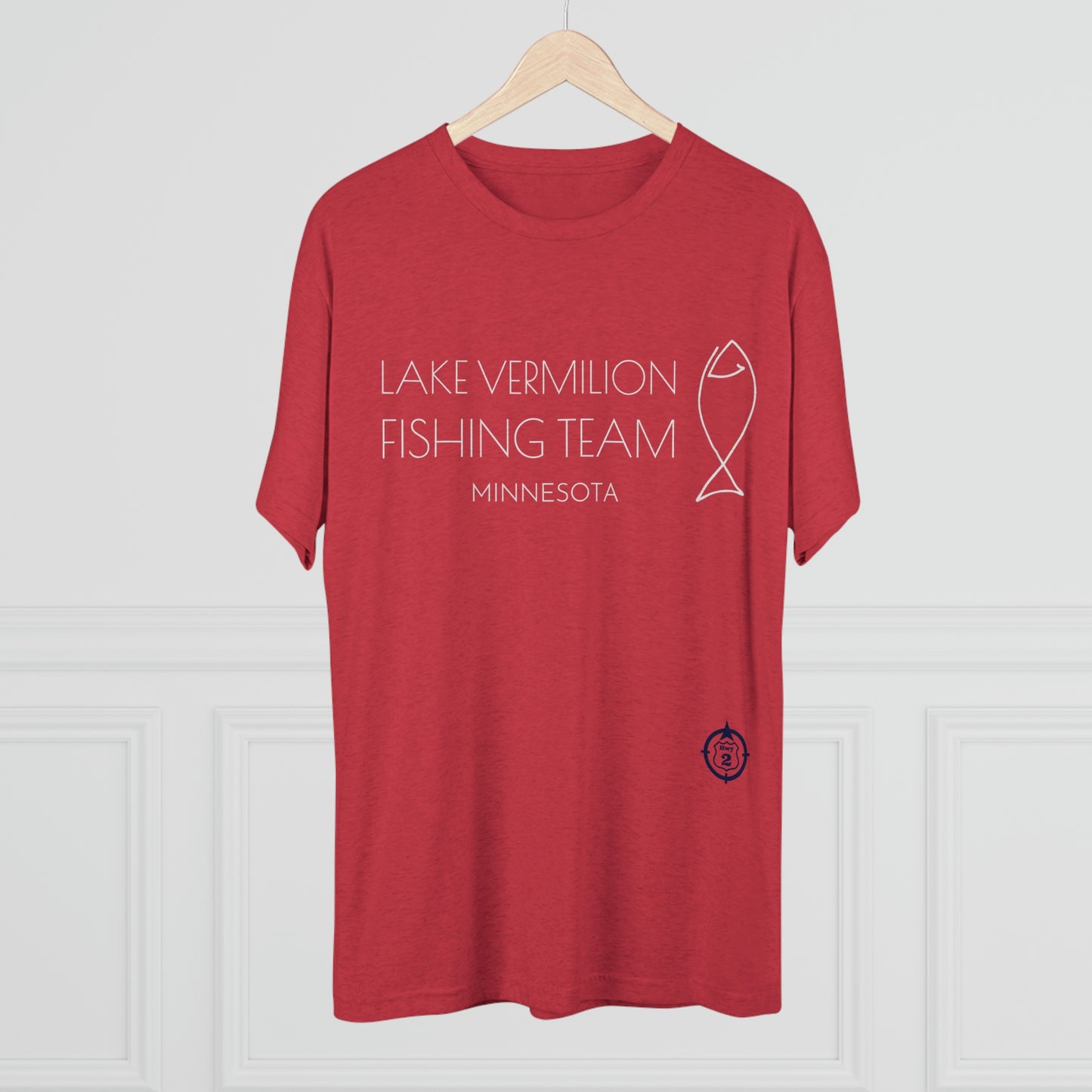 Lake Vermilion - Fishing Team - White Graphic - Unisex Tri-Blend Crew Tee