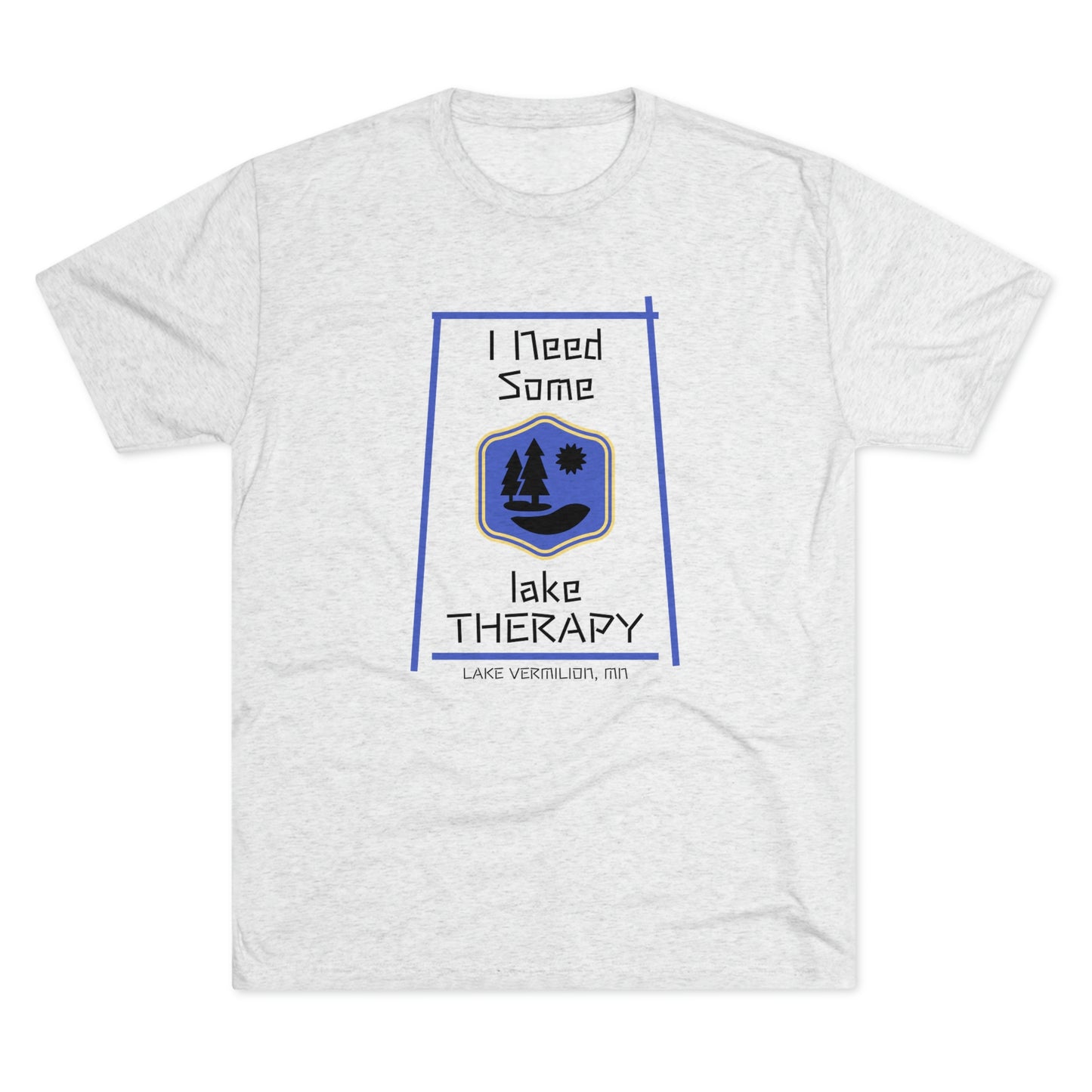 Lake Therapy - Blue Accents - Lake Vermilion - Unisex Tri-Blend Crew Tee
